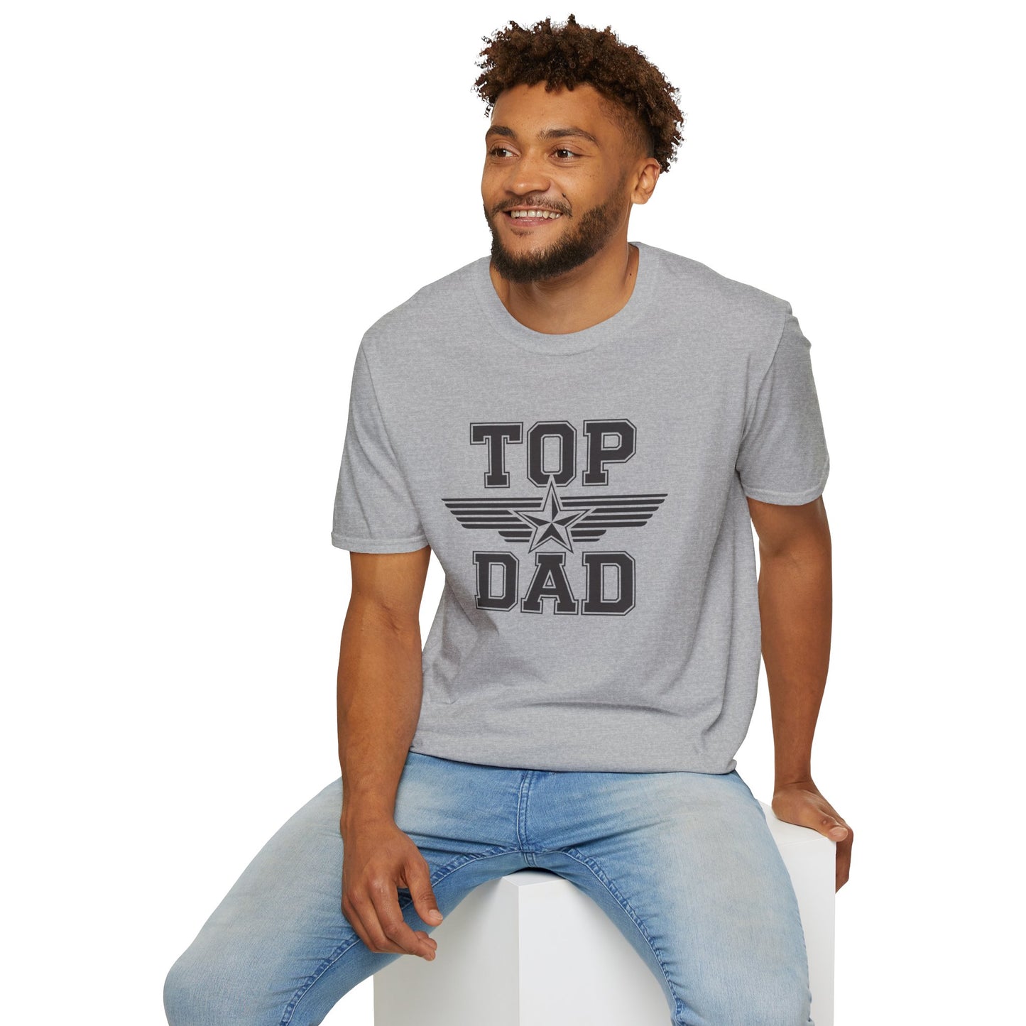Top Dad Unisex Softstyle T-Shirt, Father's Day Gift, Casual Wear, Dad Shirt, Family Reunion Tee, Gift for Dad