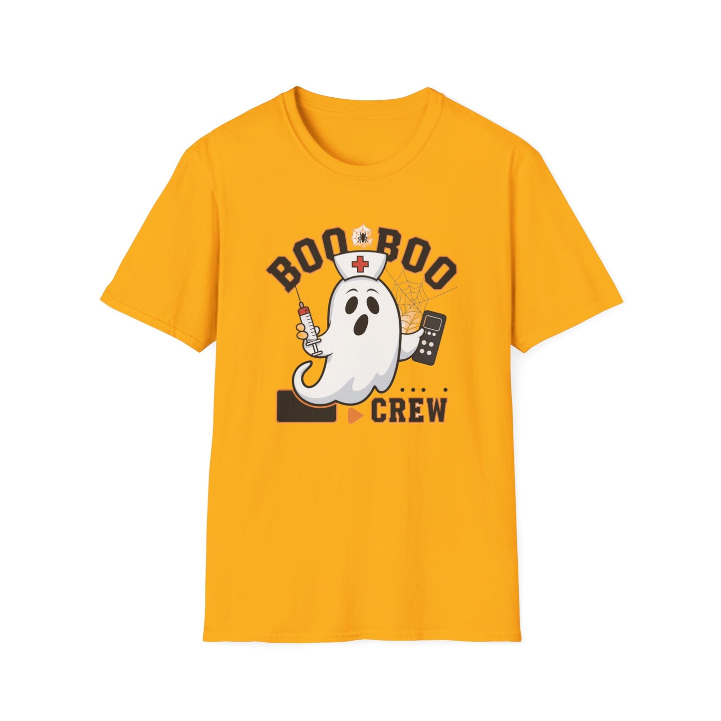 Boo Boo Crew T-Shirt, Softstyle Tee for Halloween, Ghost Nurse Shirt, Fun Family Costume Top, Spooky Comedy Dress-Up