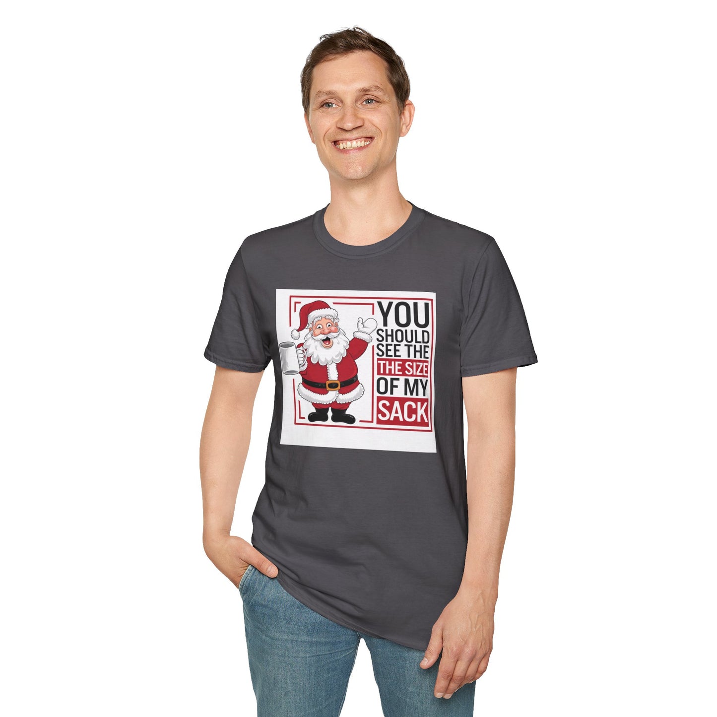 Funny Christmas Unisex T-Shirt, Holiday Gift, Santa Humor Tee, Xmas Party Shirt, Gift for Him/Her, Family Gathering Outfit
