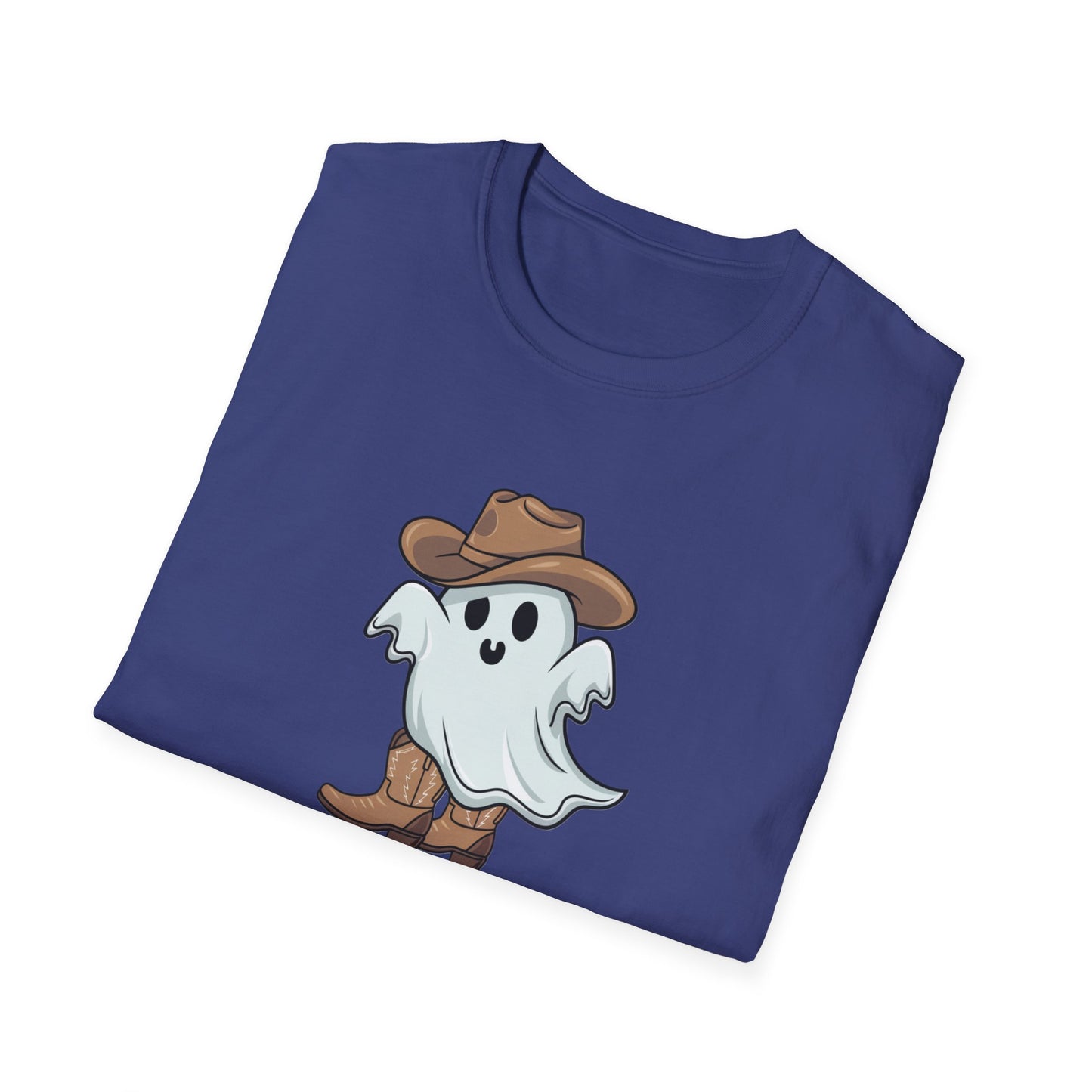 Ghostly Cowboy T-Shirt, Fun Halloween Tee, Spooky Ghost Shirt, Unisex Graphic Shirt, Witchy Casual Wear, Cute Halloween Gift