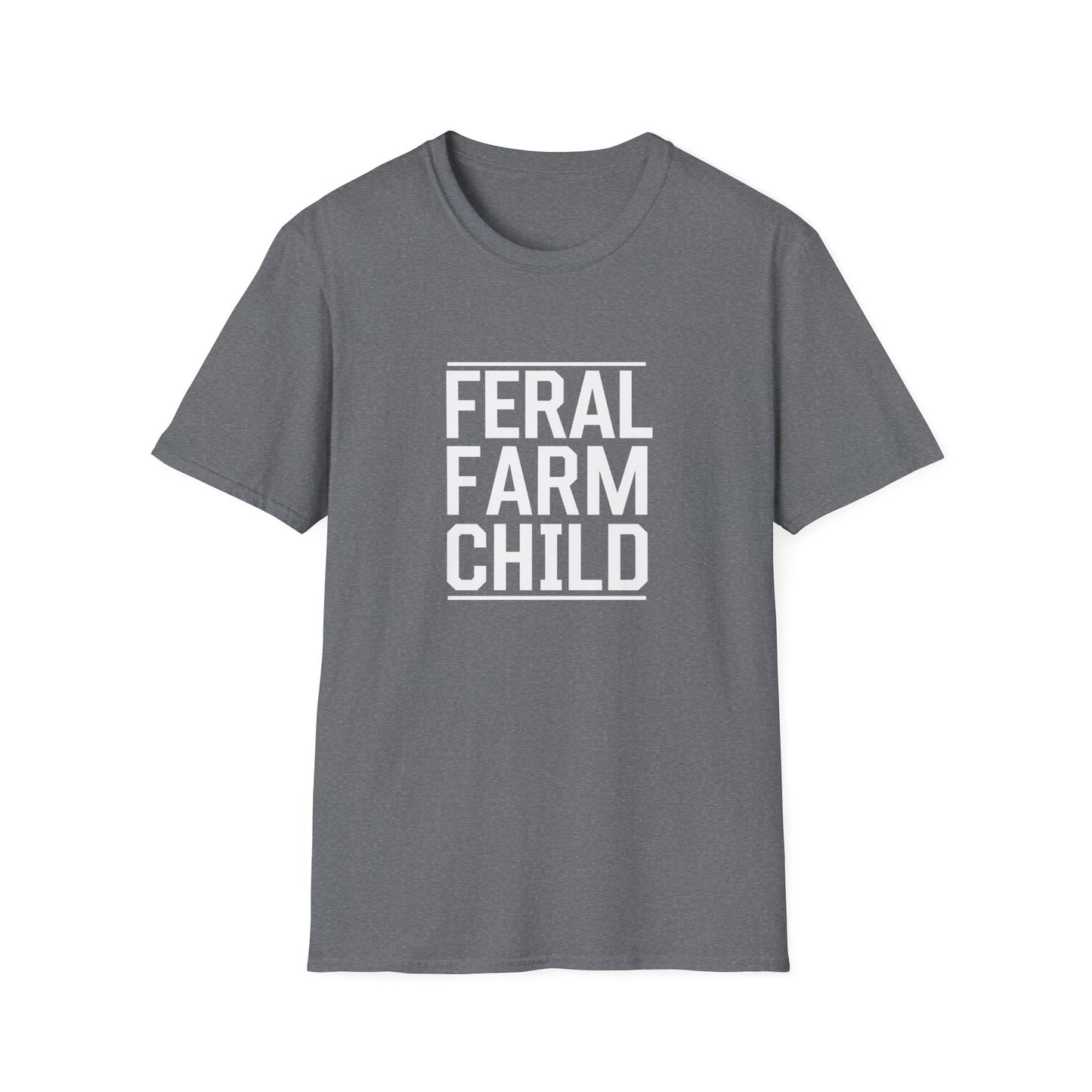 Feral Farm Child Unisex Softstyle T-Shirt - Perfect for Young Farmers & Nature Lovers