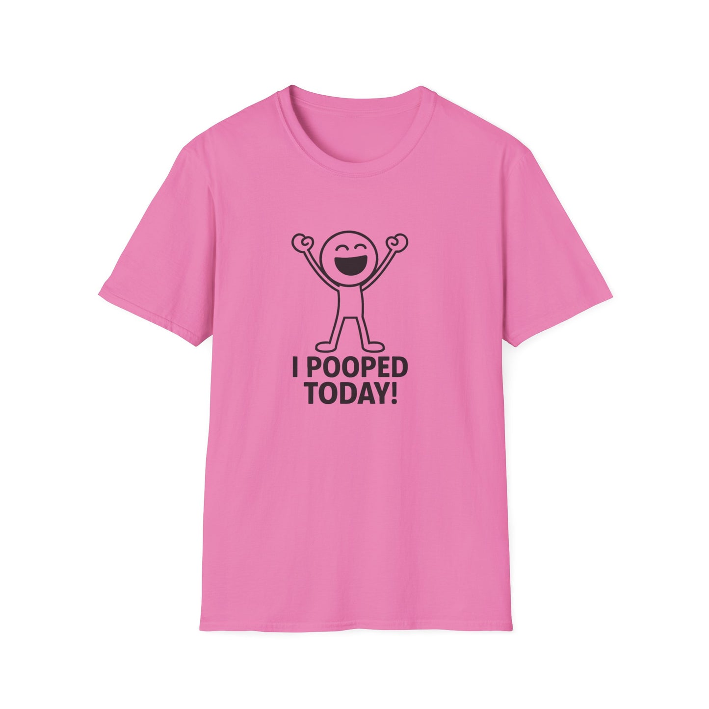 Funny Unisex Softstyle T-Shirt - "I Pooped Today!" Playful Humor Tee for Kids and Adults