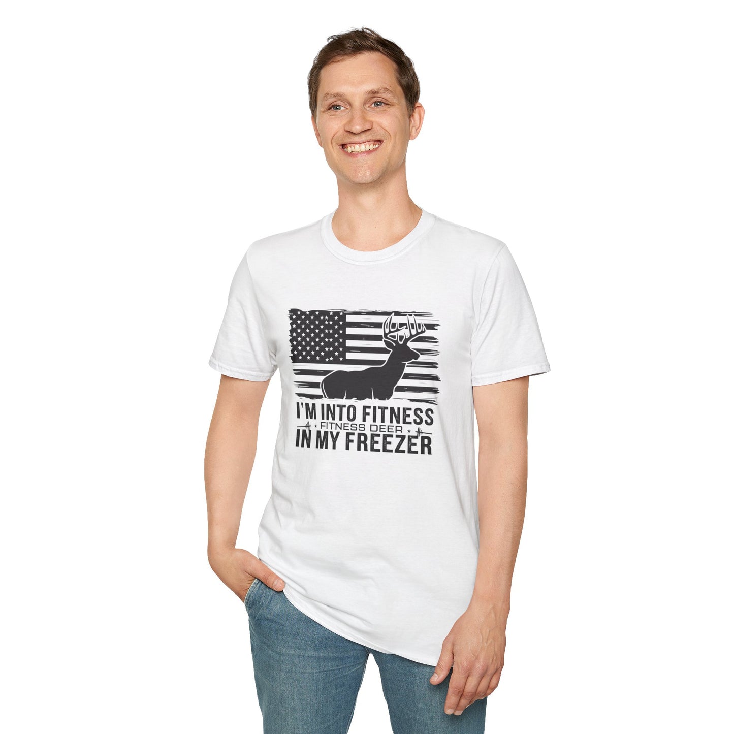 Funny Fitness Lover T-Shirt - "I’m Into Fitness, Fitness Deep in My Freezer" - Unisex Softstyle Tee