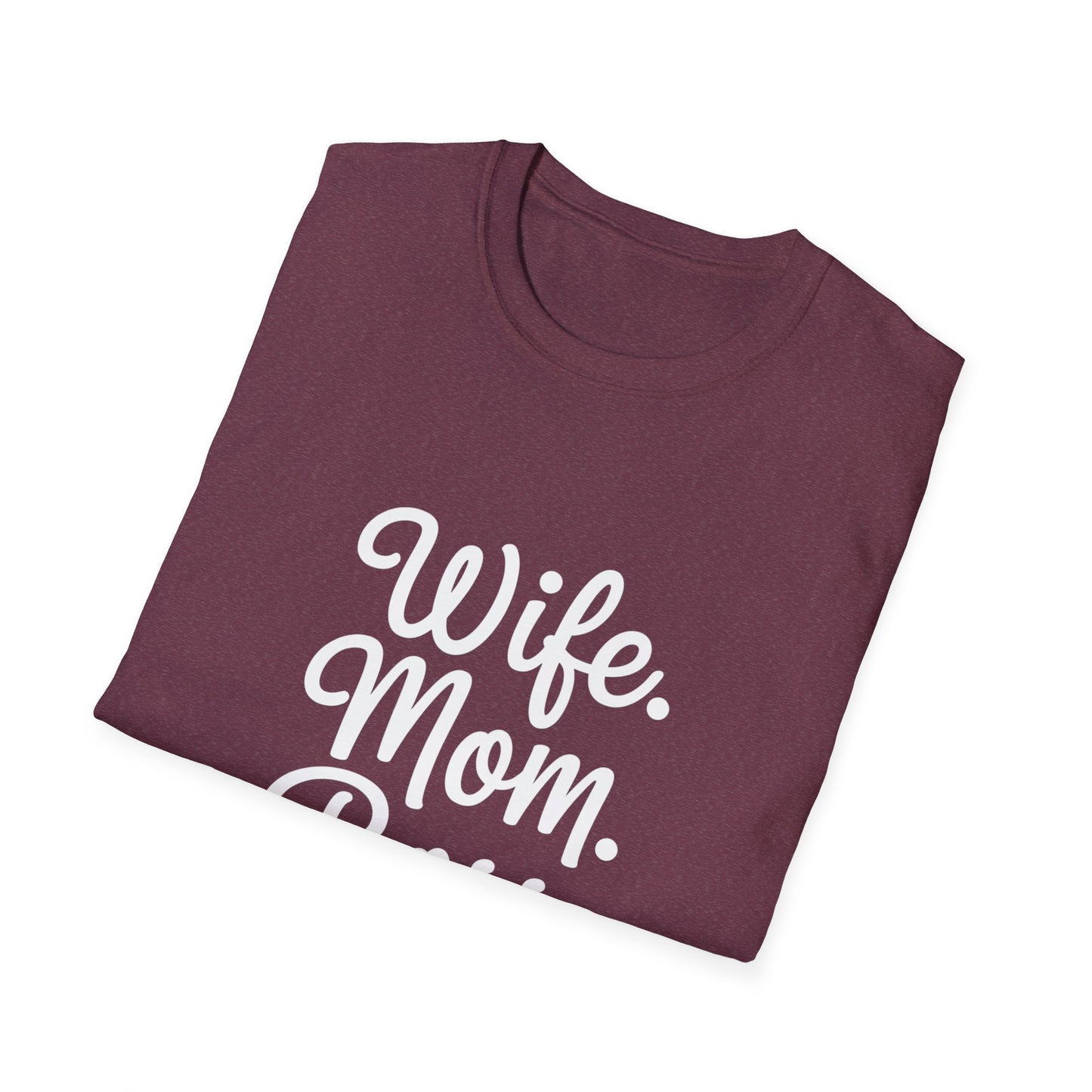 Wife Mom Boss T-Shirt | Unisex Softstyle Tee for Empowered Moms | Gift for Mother's Day, Birthday, Casual Wear, Everyday Life