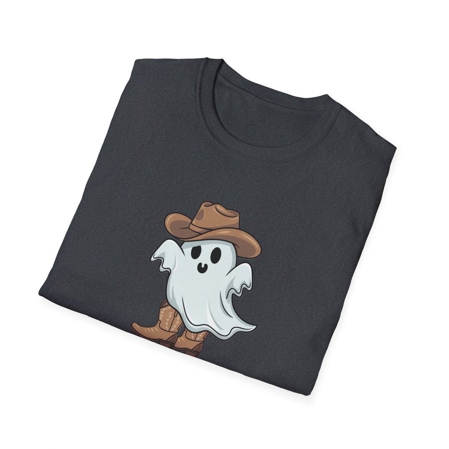 Ghostly Cowboy T-Shirt, Fun Halloween Tee, Spooky Ghost Shirt, Unisex Graphic Shirt, Witchy Casual Wear, Cute Halloween Gift