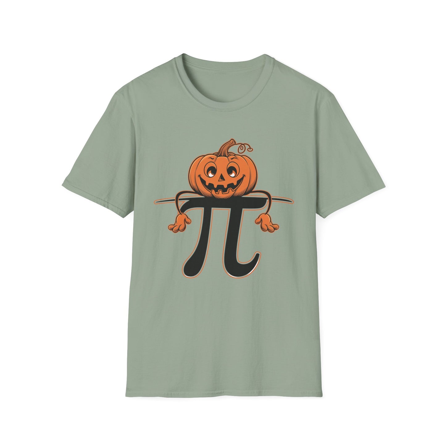 Funny Pumpkin Pi Unisex Softstyle T-Shirt - Halloween Tee, Math Lover Shirt, Fall Apparel, Seasonal Gift, Casual Outfit