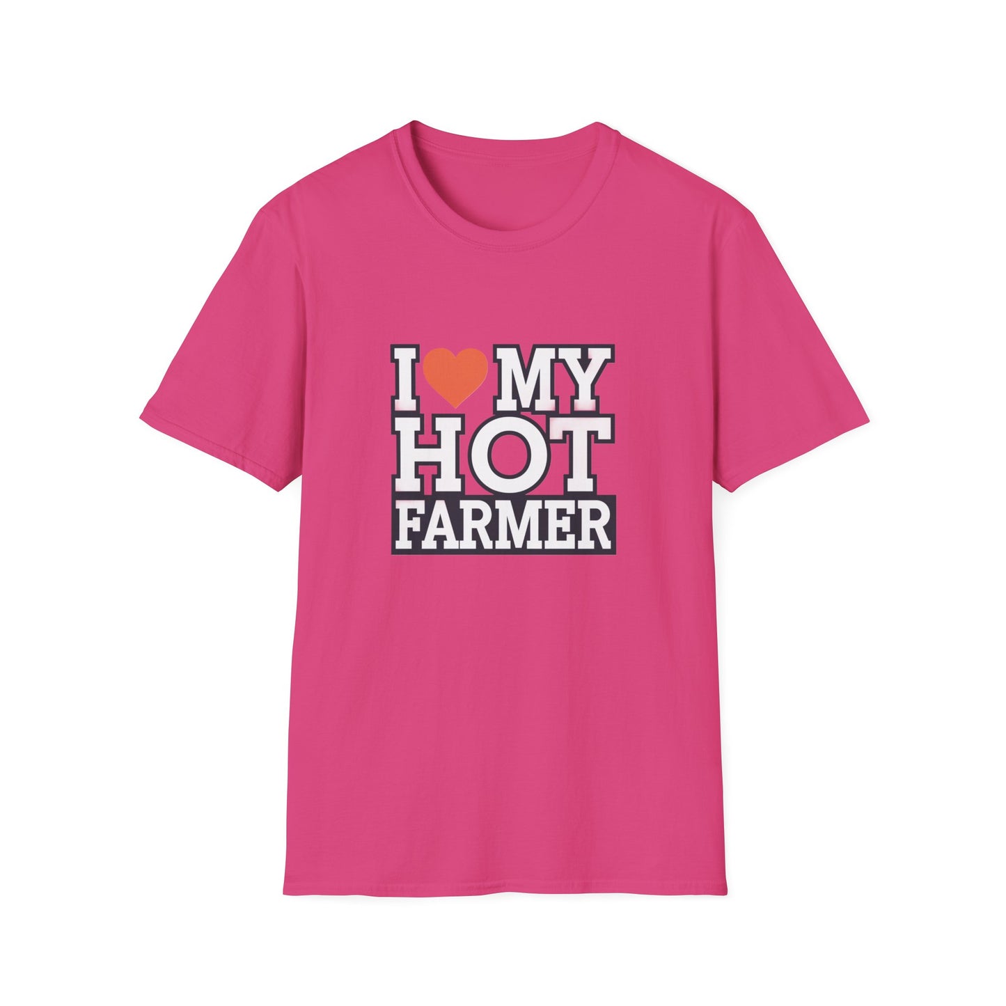 I Love My Hot Farmer Unisex Softstyle T-Shirt - Funny Farmer Gift