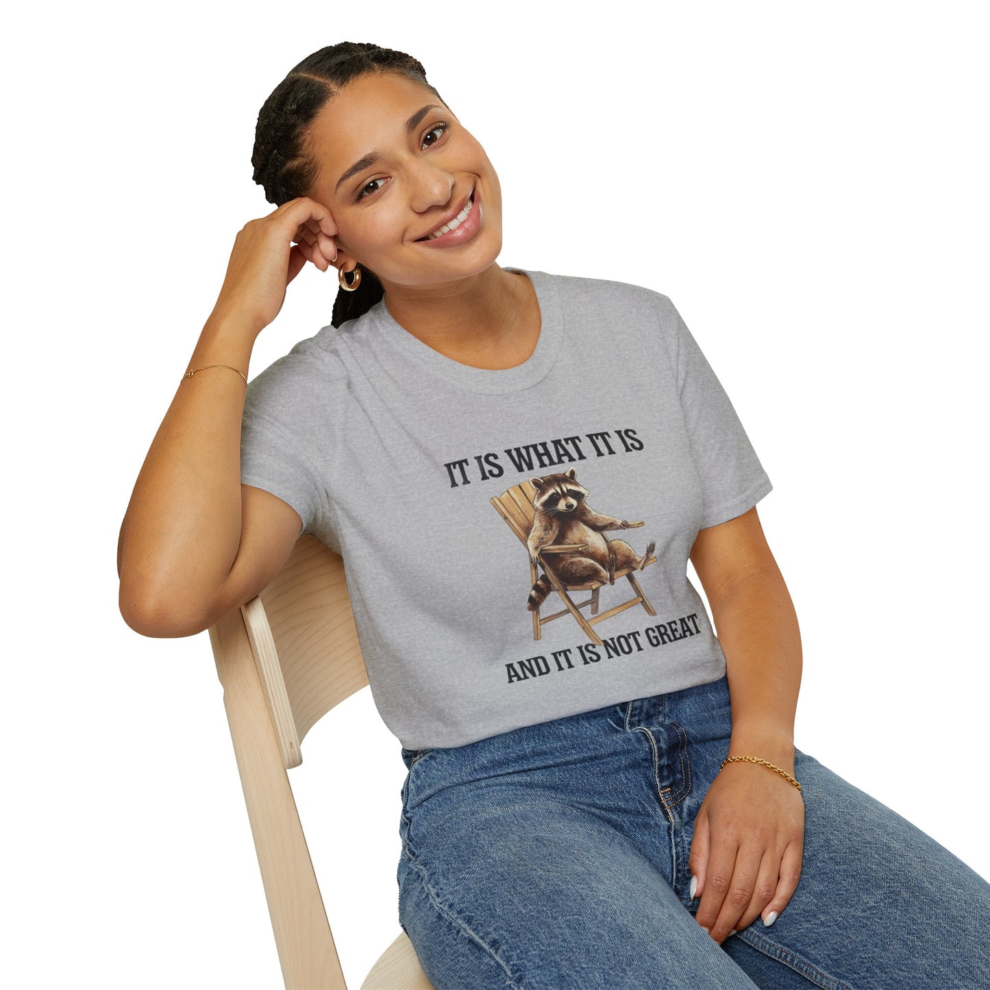 Funny Raccoon T-Shirt, Humorous Unisex Tee, Casual Wear, Gift for Friends, Relaxed Style, Everyday Humor, Animal Lover Shirt