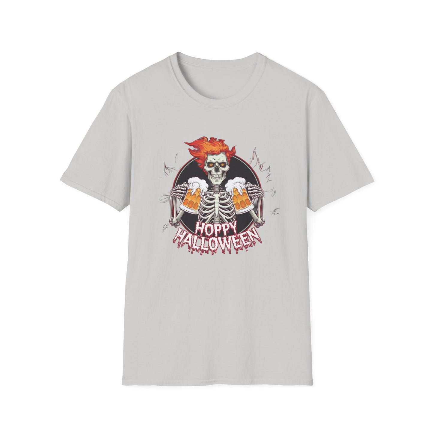 Halloween Skeleton T-Shirt, Unisex Softstyle Tee, Spooky Party Shirt, Halloween Costume Top, Gift for Halloween Lovers
