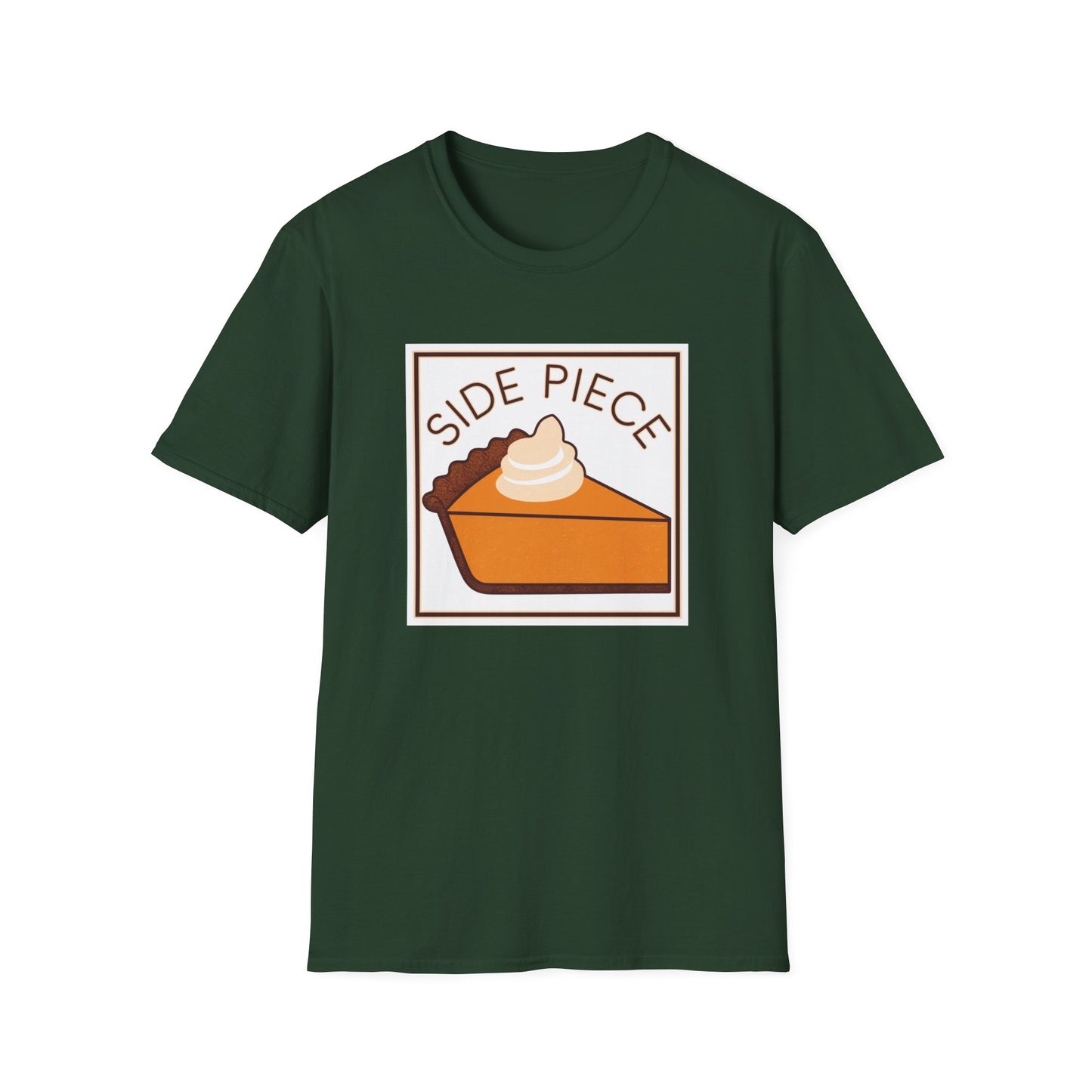 Funny Dessert Lover Unisex Softstyle T-Shirt - "Side Piece" Slice Design
