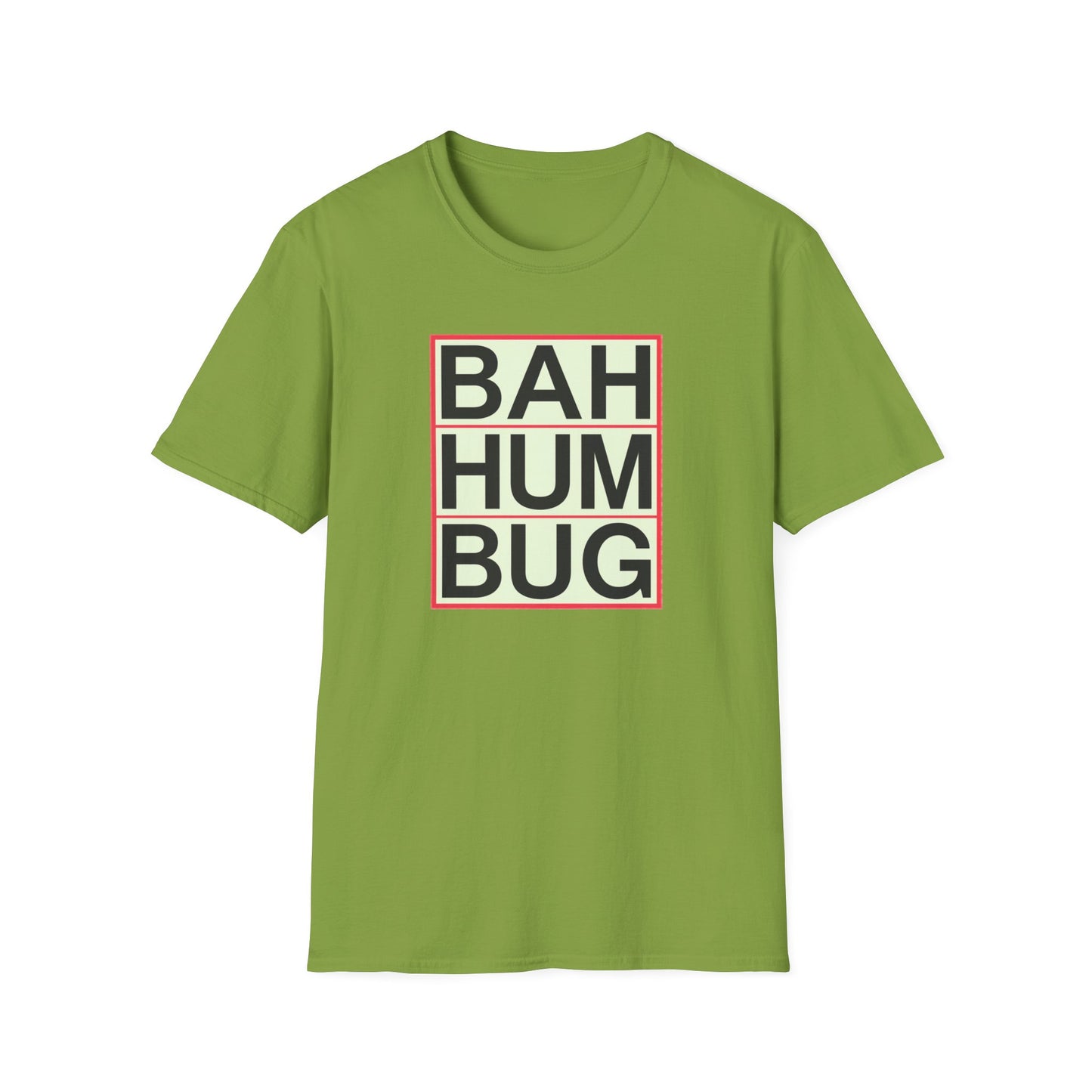 Bah Humbug Unisex Softstyle T-Shirt, Funny Christmas Shirt, Holiday Humor Tee, Gift for Grumpy Friends, Festive Casualwear