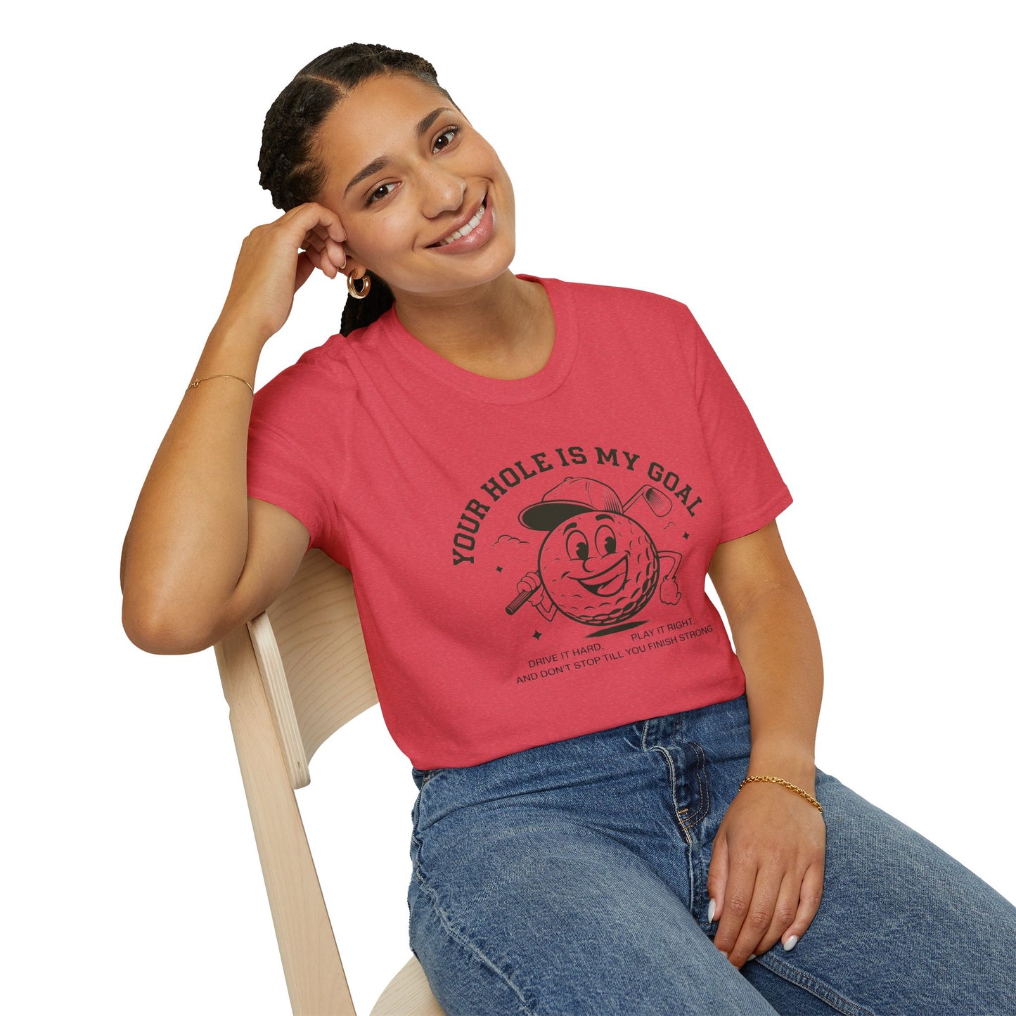 Funny Golf T-Shirt - "Your Hole is My Goal" Unisex Softstyle Tee
