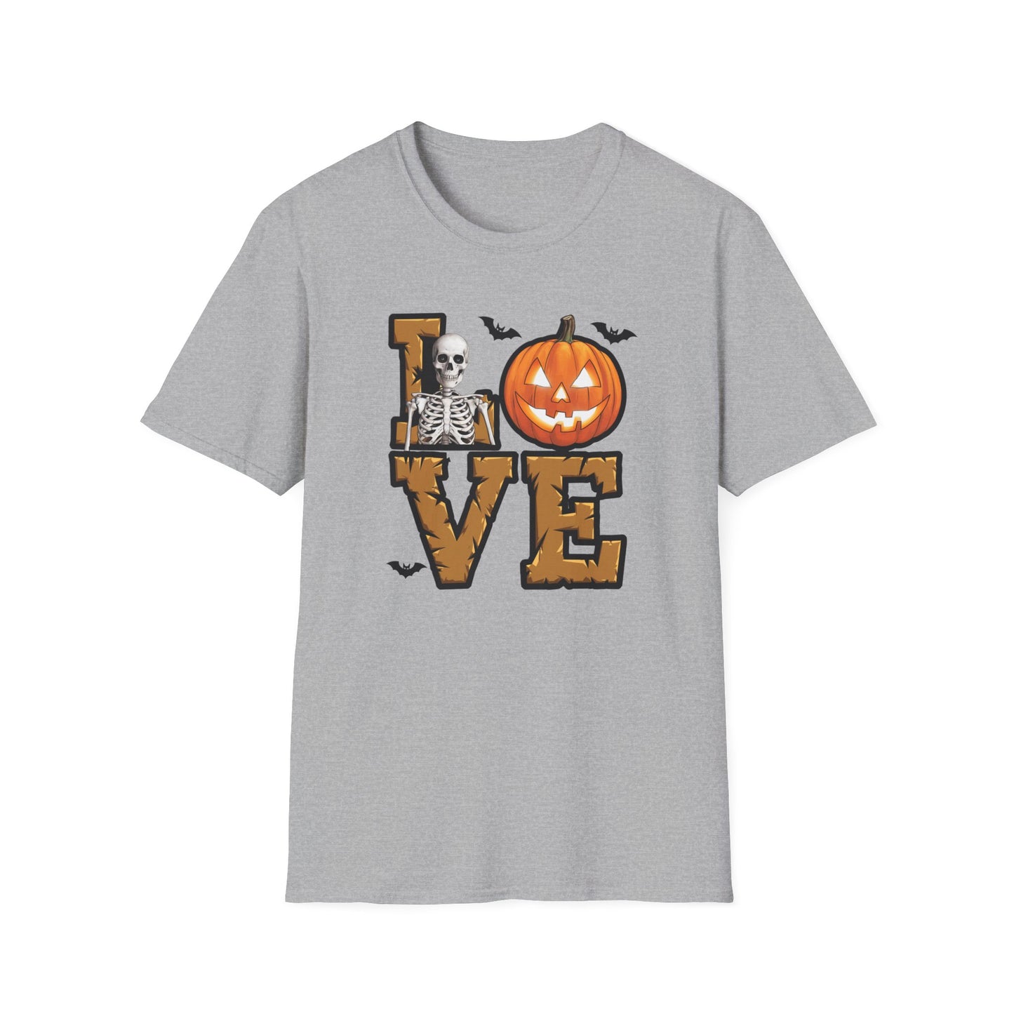 Halloween Skeleton Love T-Shirt, Spooky Graphic Tee, Unisex Fall Apparel, Halloween Costume, Trick or Treat Shirt