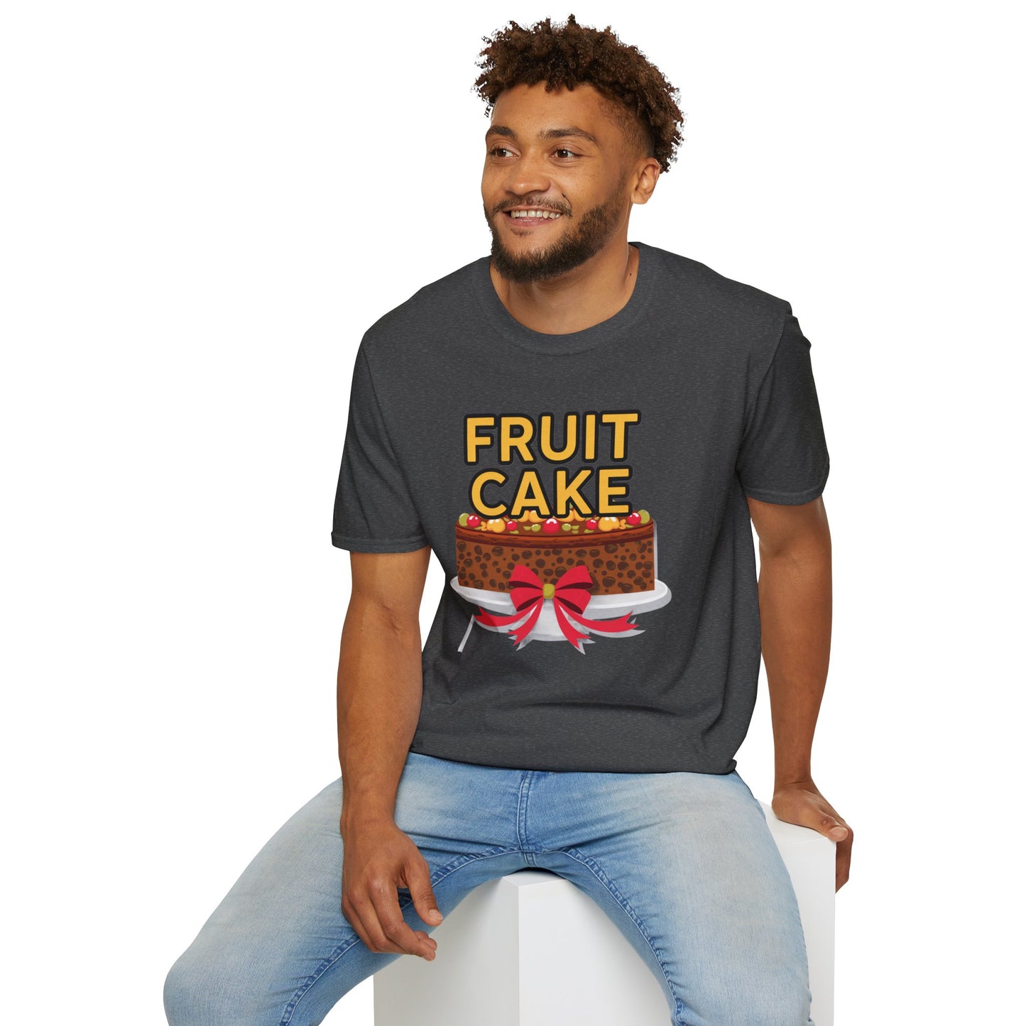 Fruit Cake Fun Unisex Softstyle T-Shirt, Funny Cake Tee, Baking Gift, Holiday Humor Shirt, Birthday or Christmas Apparel