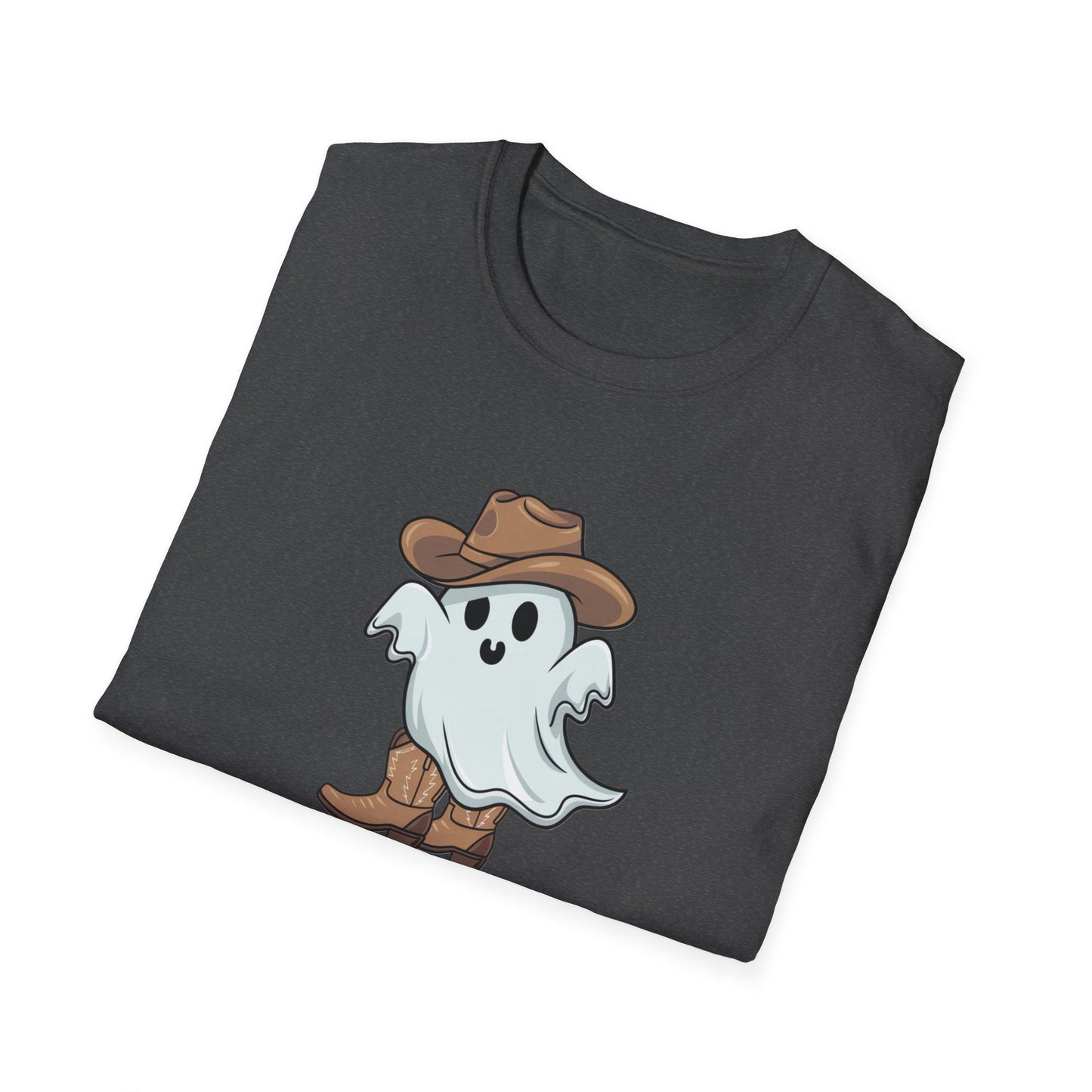 Ghostly Cowboy T-Shirt, Fun Halloween Tee, Spooky Ghost Shirt, Unisex Graphic Shirt, Witchy Casual Wear, Cute Halloween Gift
