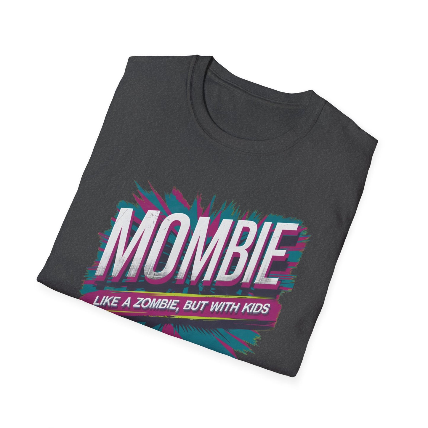 Mombie T-Shirt - Funny Parenting Gift, Unisex Softstyle Tee, Perfect for Moms, Halloween, Gift for New Moms, Casual Wear