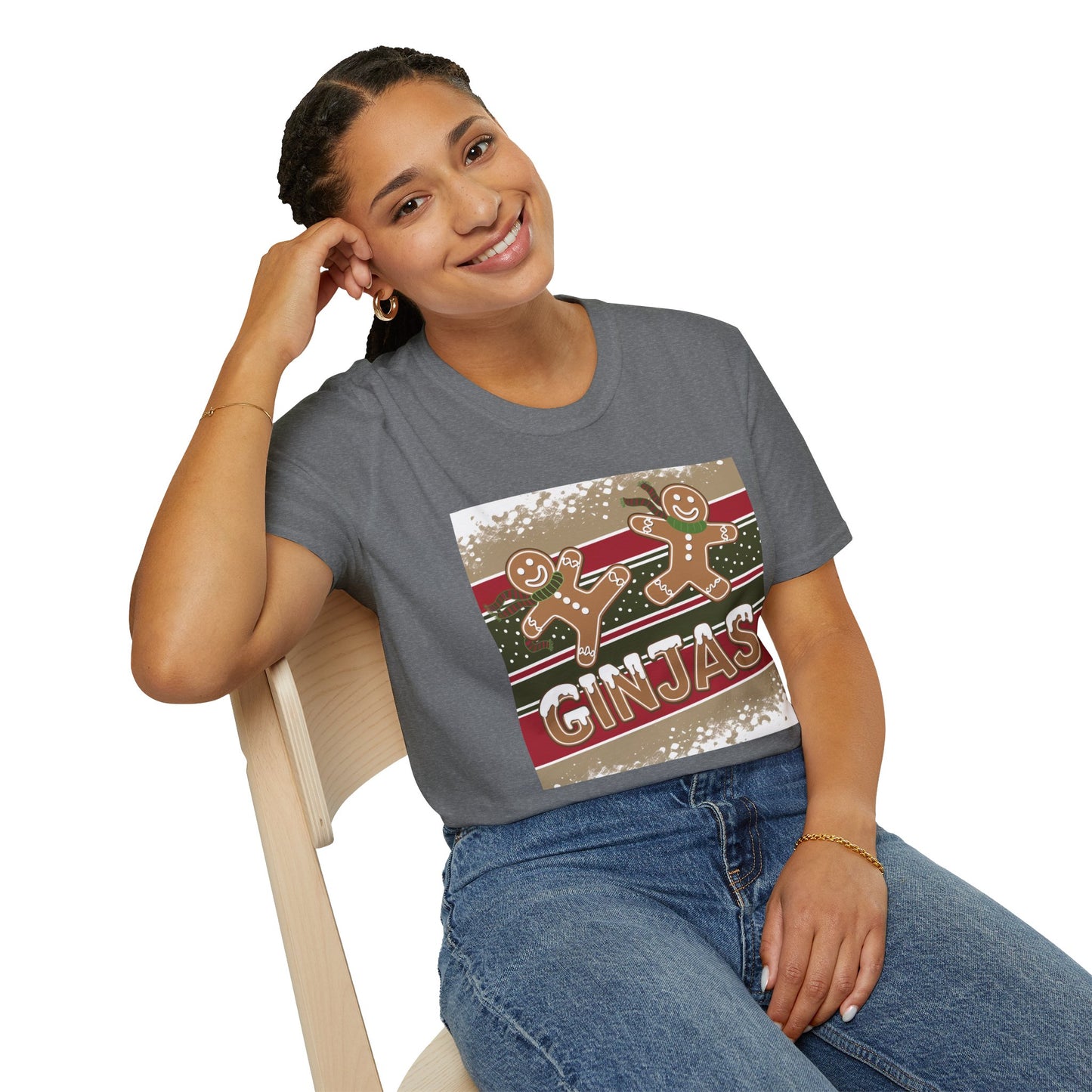 Festive Gingerbread Unisex T-Shirt, Holiday Tee, Christmas Gift, Cozy Shirt, Winter Apparel, Fun Gift Idea