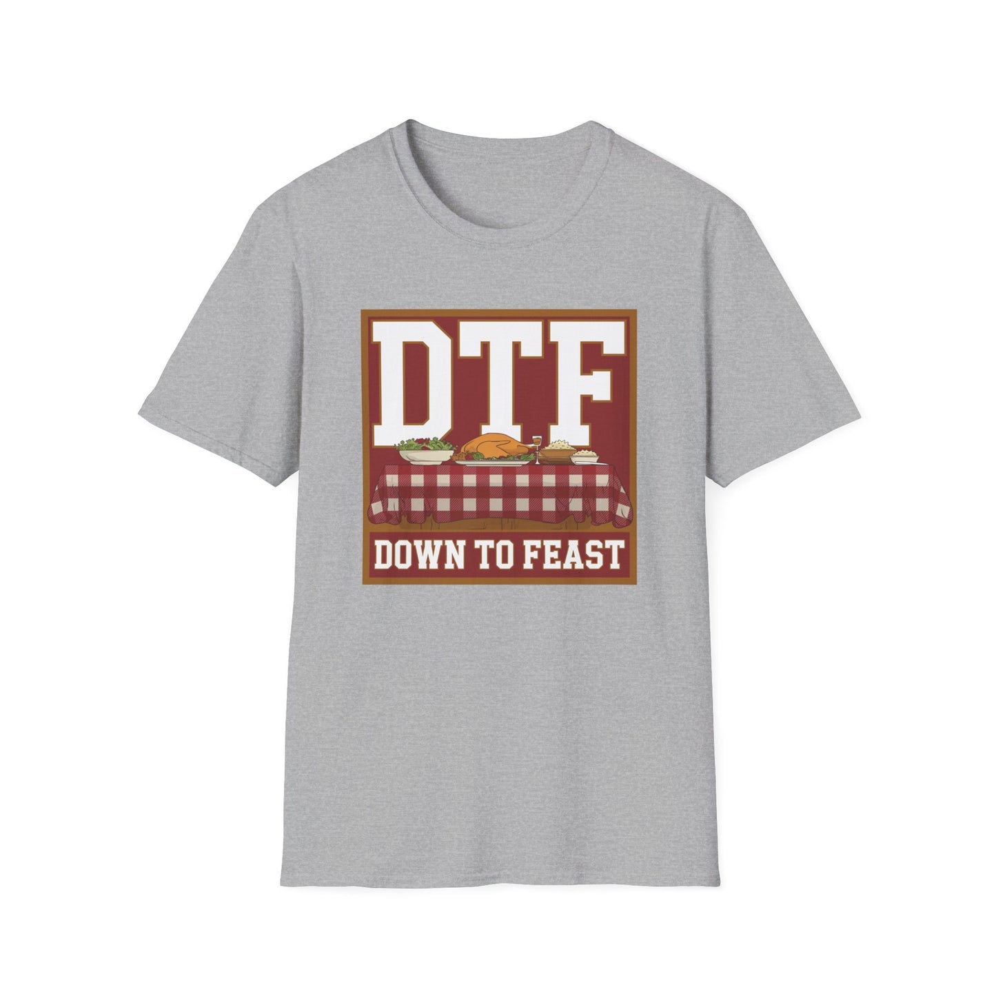 DTF Down to Feast Unisex Softstyle T-Shirt - Perfect for Food Lovers and Parties