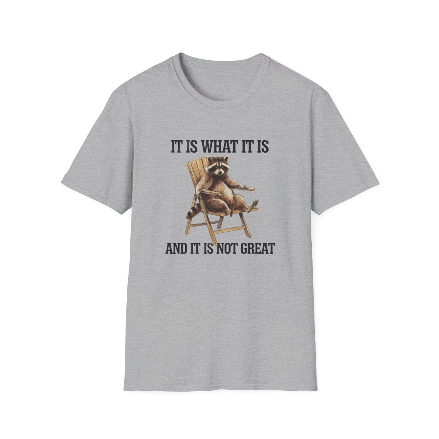 Funny Raccoon T-Shirt, Humorous Unisex Tee, Casual Wear, Gift for Friends, Relaxed Style, Everyday Humor, Animal Lover Shirt