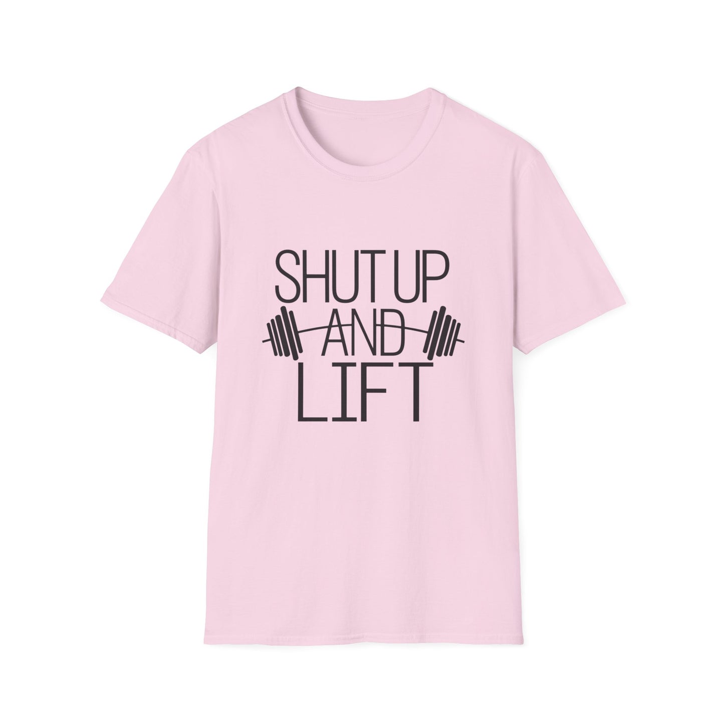 Fitness Motivation T-Shirt - "Shut Up and Lift" - Unisex Softstyle Tee for Gym Enthusiasts