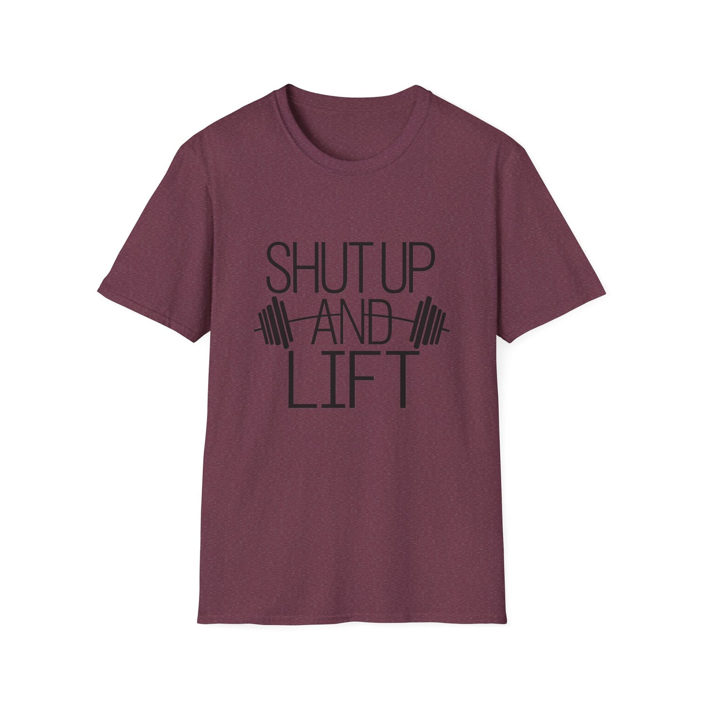 Fitness Motivation T-Shirt - "Shut Up and Lift" - Unisex Softstyle Tee for Gym Enthusiasts