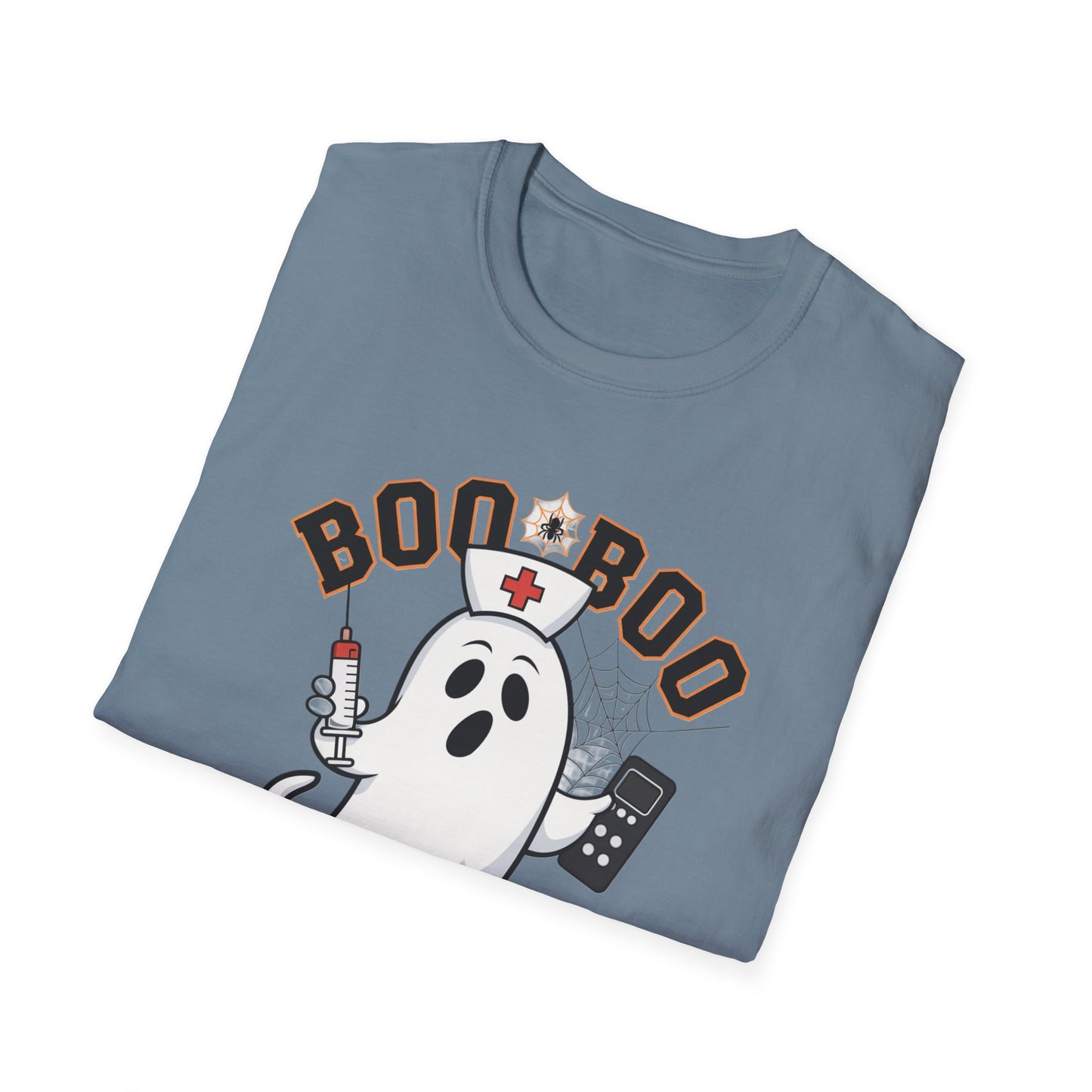 Boo Boo Crew T-Shirt, Softstyle Tee for Halloween, Ghost Nurse Shirt, Fun Family Costume Top, Spooky Comedy Dress-Up