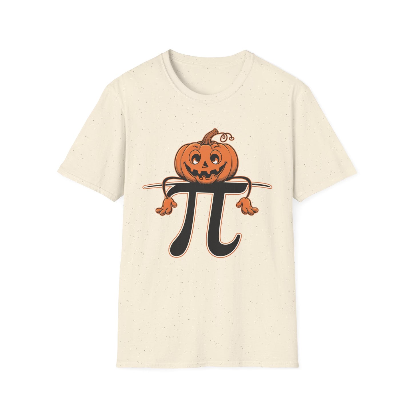 Funny Pumpkin Pi Unisex Softstyle T-Shirt - Halloween Tee, Math Lover Shirt, Fall Apparel, Seasonal Gift, Casual Outfit