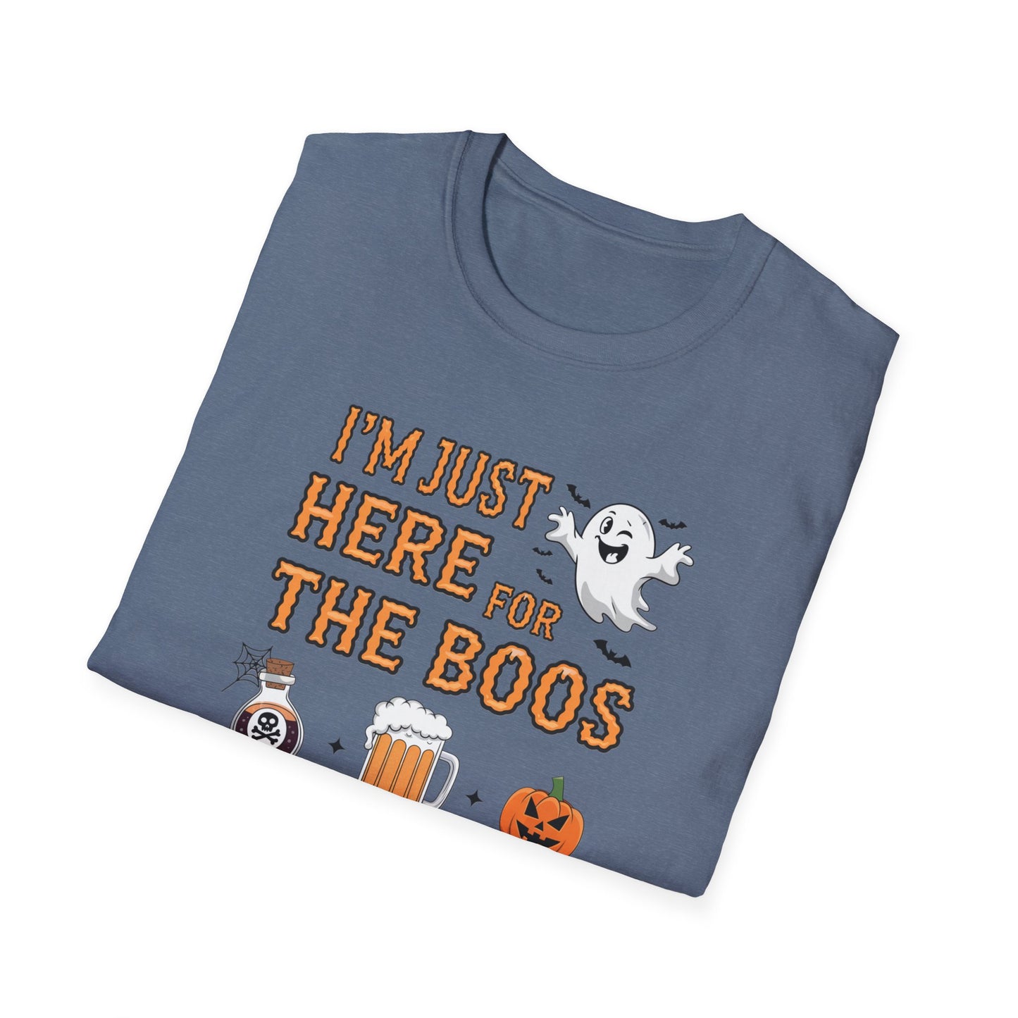 Halloween Ghost Graphic Tee, Unisex Softstyle T-Shirt, Funny Halloween Shirt, Fall Apparel, Spooky Party Outfit, Gifts for October