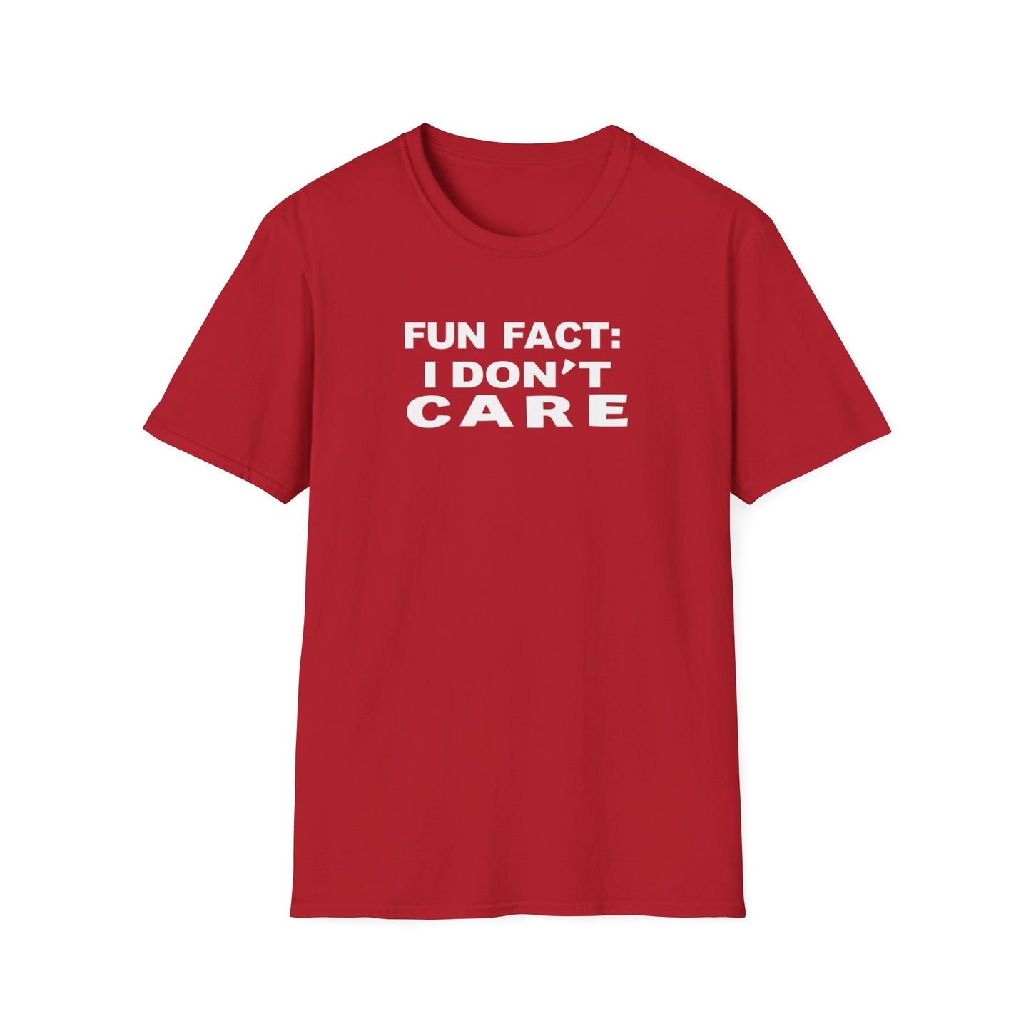 Casual Graphic Tee: Fun Fact I Don't Care, Comfy Shirt for Everyday Wear, Perfect Gift for Friends, Relaxed Style for Any Occasion