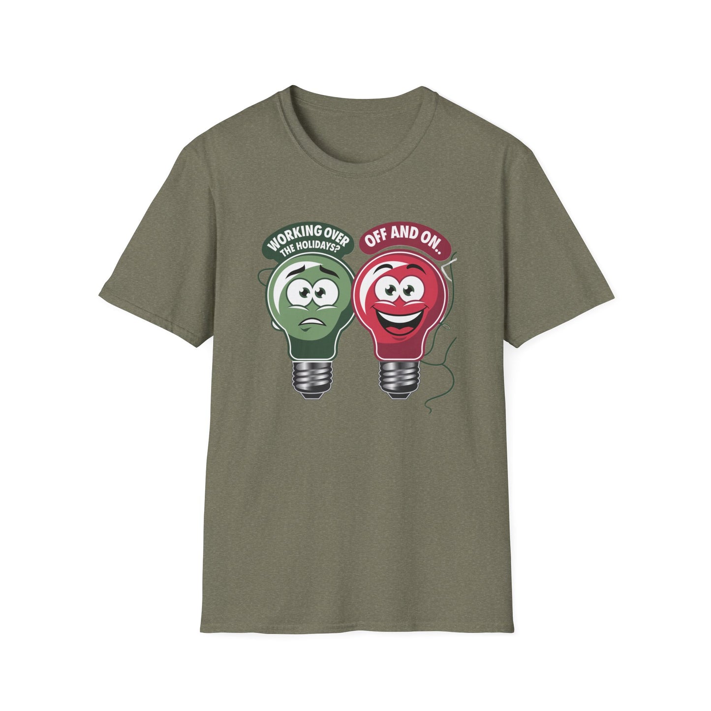 Fun Light Bulb Graphic T-Shirt, Quirky Gift for Dad, Humor Tee for Work, Perfect for Holidays, Unisex Softstyle Tee