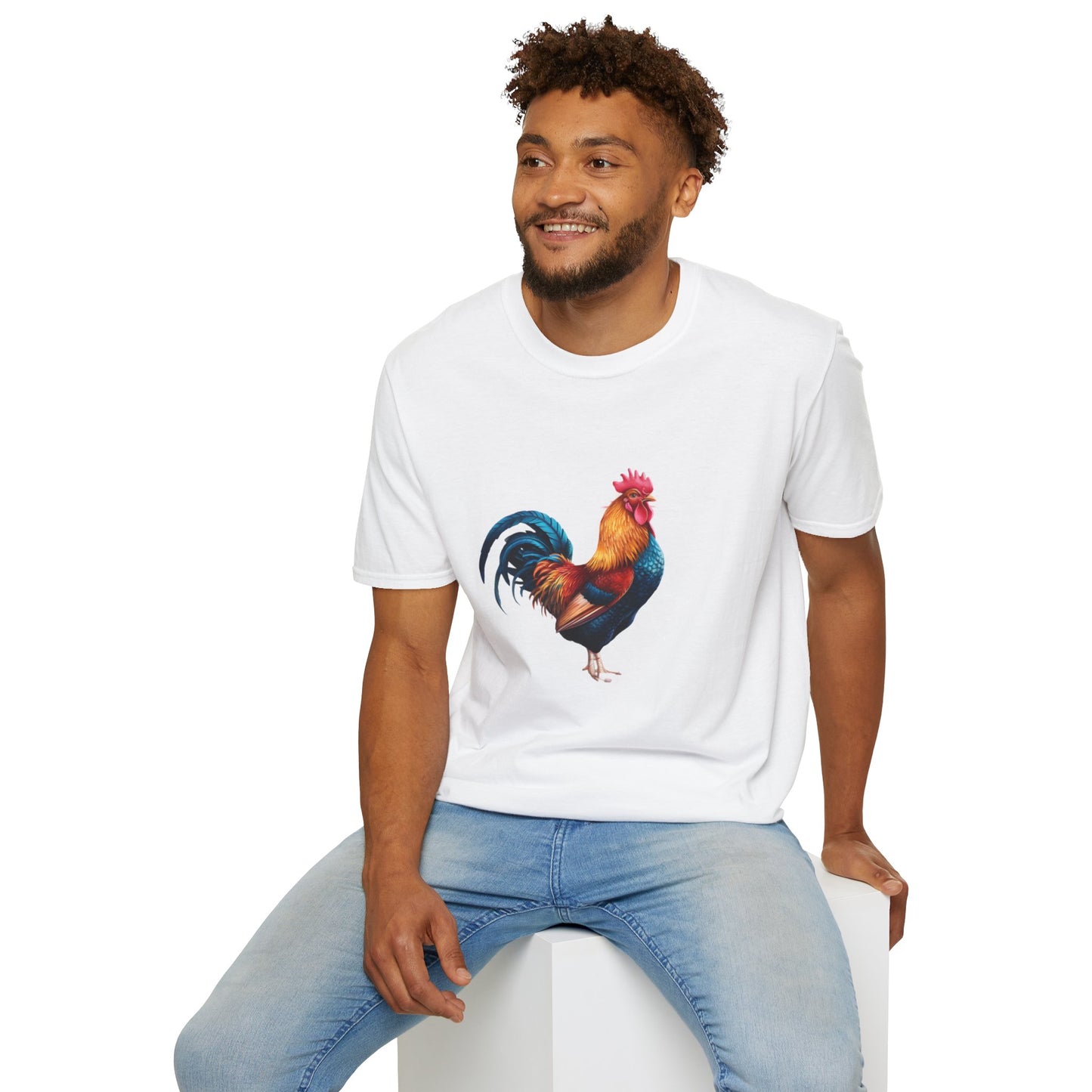 Colorful Rooster Unisex Softstyle T-Shirt - Farmhouse Chic Apparel