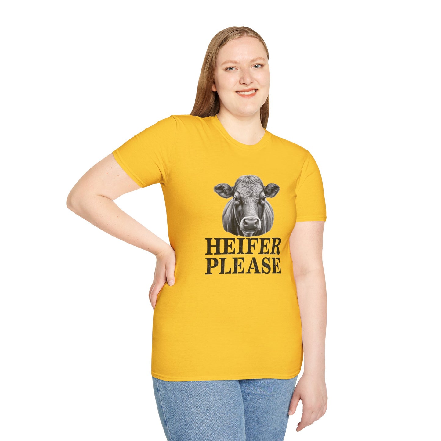 Heifer Please Unisex Softstyle T-Shirt - Fun Farm Animal Tee for Animal Lovers