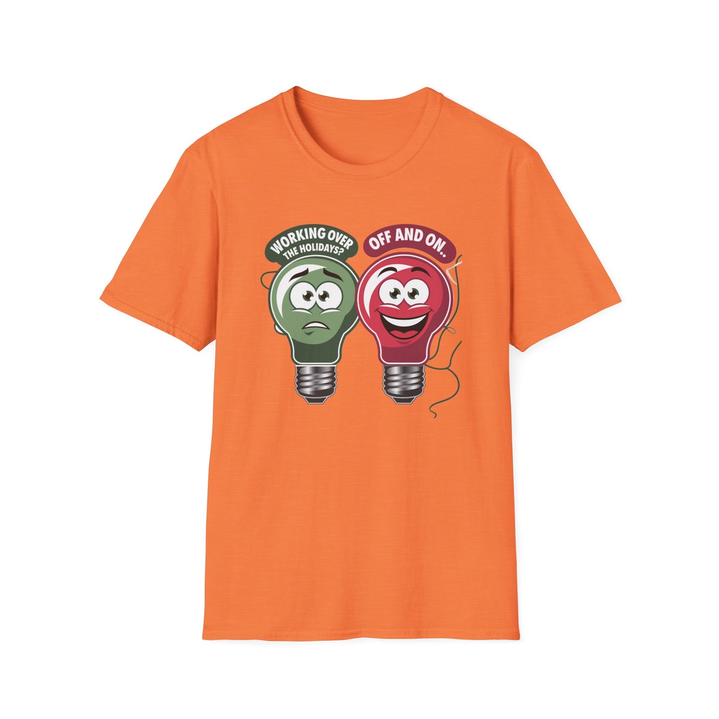 Fun Light Bulb Graphic T-Shirt, Quirky Gift for Dad, Humor Tee for Work, Perfect for Holidays, Unisex Softstyle Tee