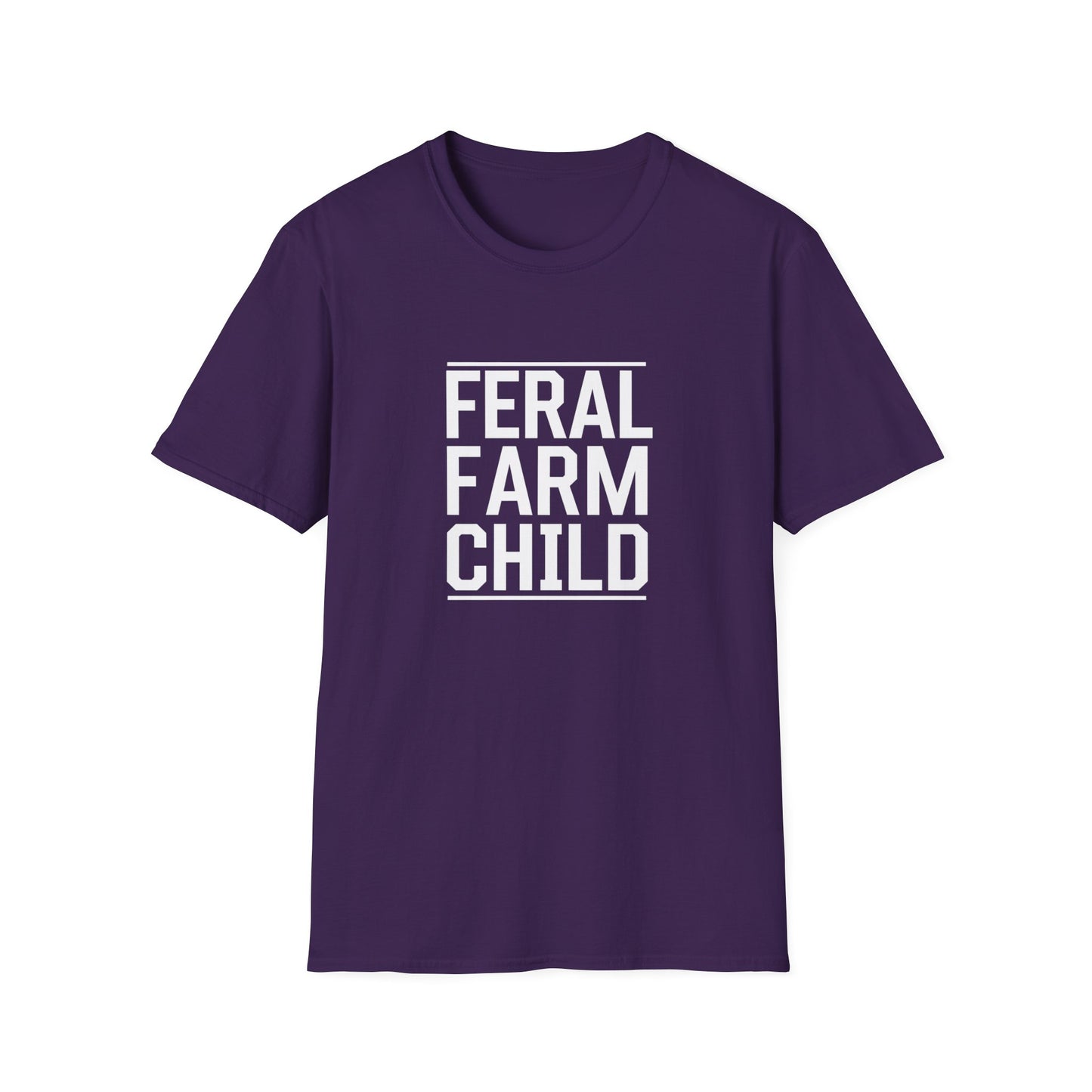 Feral Farm Child Unisex Softstyle T-Shirt - Perfect for Young Farmers & Nature Lovers