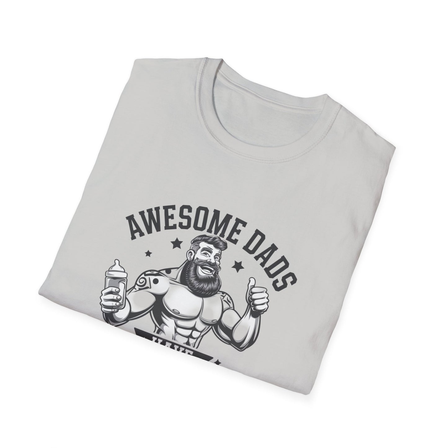 Awesome Dads Tattoo & Beard T-Shirt | Unisex Softstyle Tee Fathers Day Gift