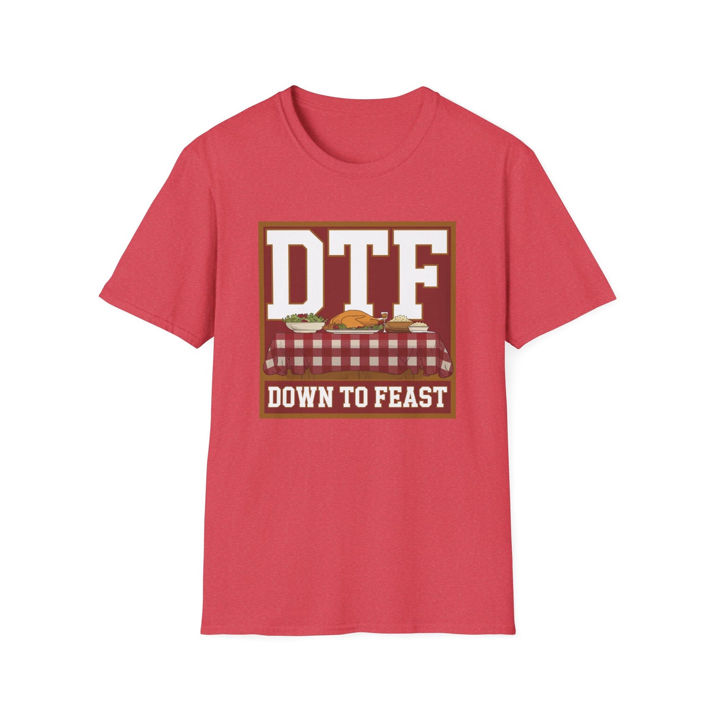 DTF Down to Feast Unisex Softstyle T-Shirt - Perfect for Food Lovers and Parties