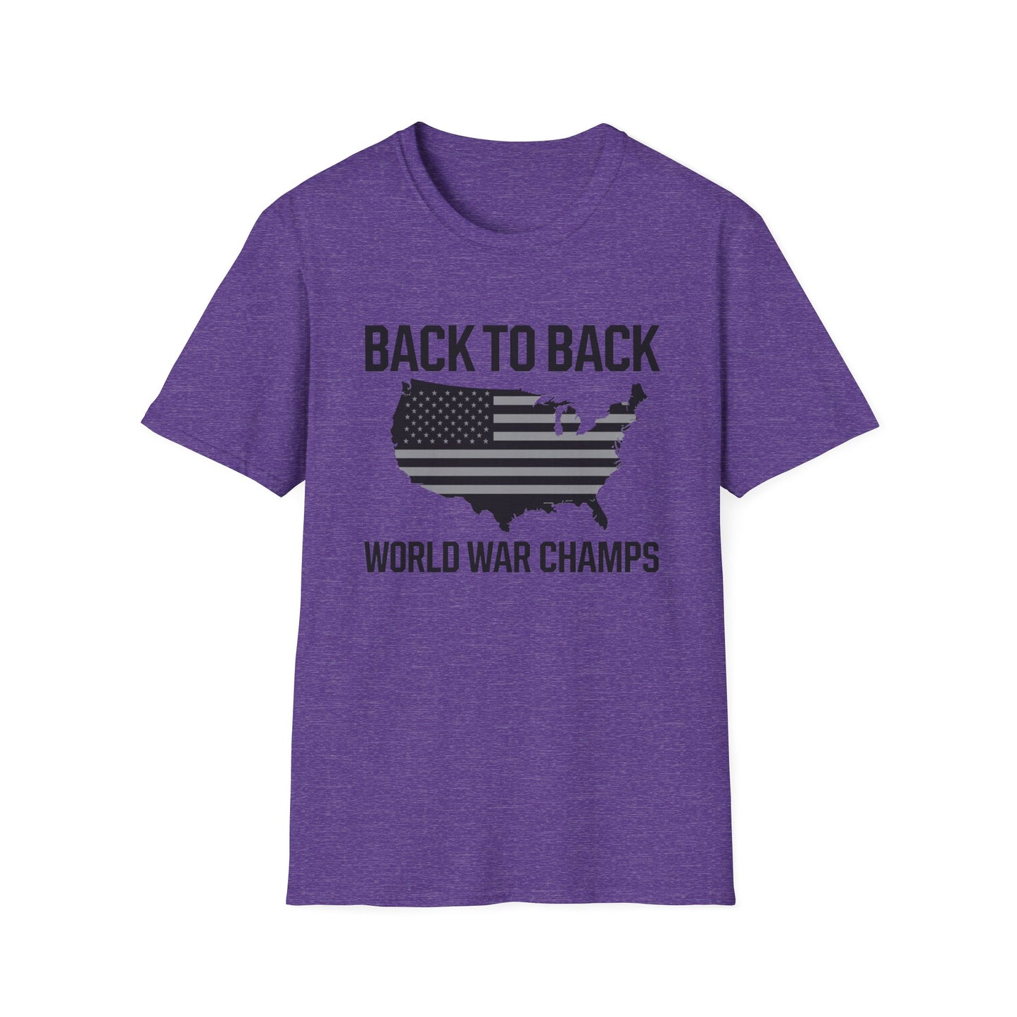Patriotic Unisex Softstyle T-Shirt – ‘Back to Back World War Champs’
