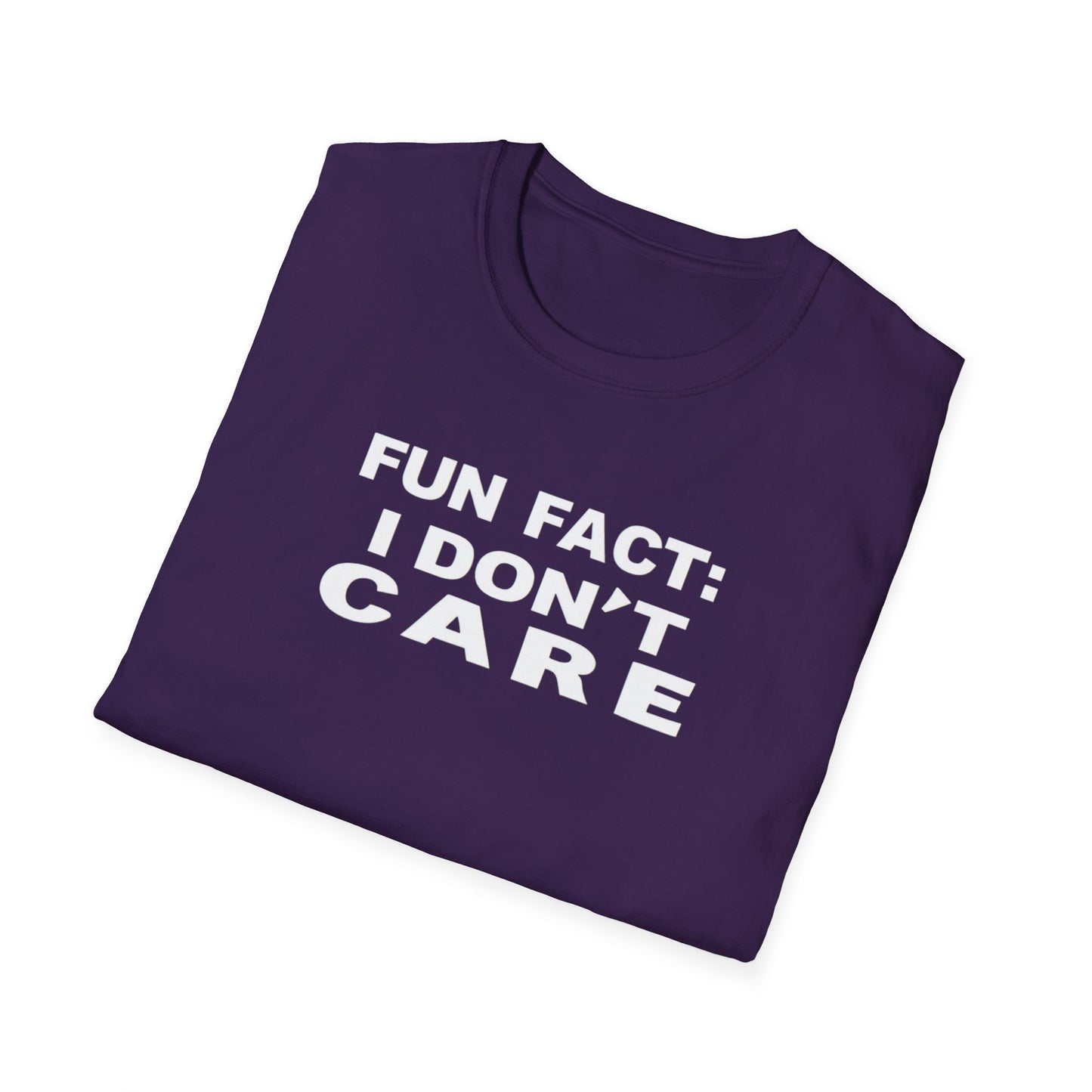 Casual Graphic Tee: Fun Fact I Don't Care, Comfy Shirt for Everyday Wear, Perfect Gift for Friends, Relaxed Style for Any Occasion