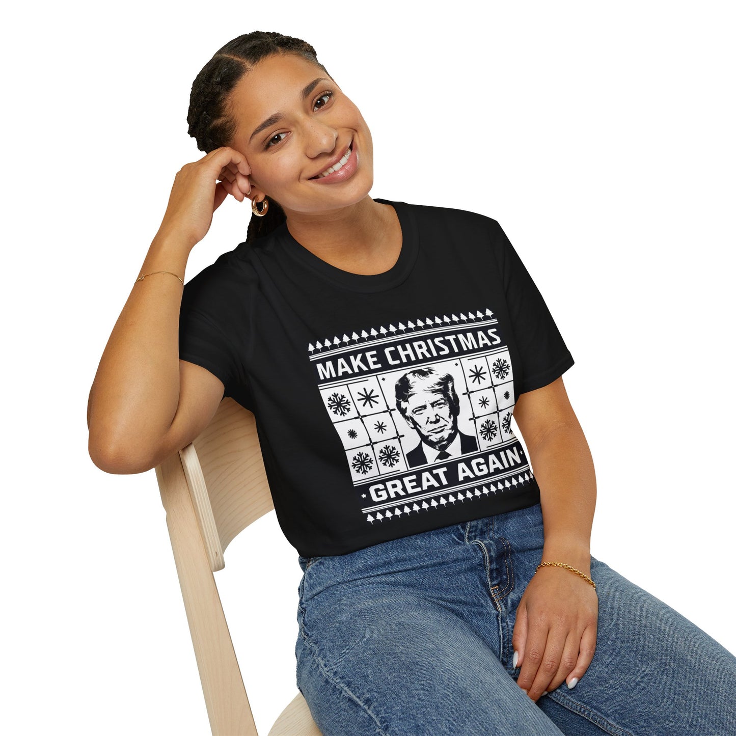 Christmas Humor T-Shirt, Unisex Holiday Tee, Make Christmas Great Again Shirt, Funny Xmas Apparel, Gift for Trump Fans