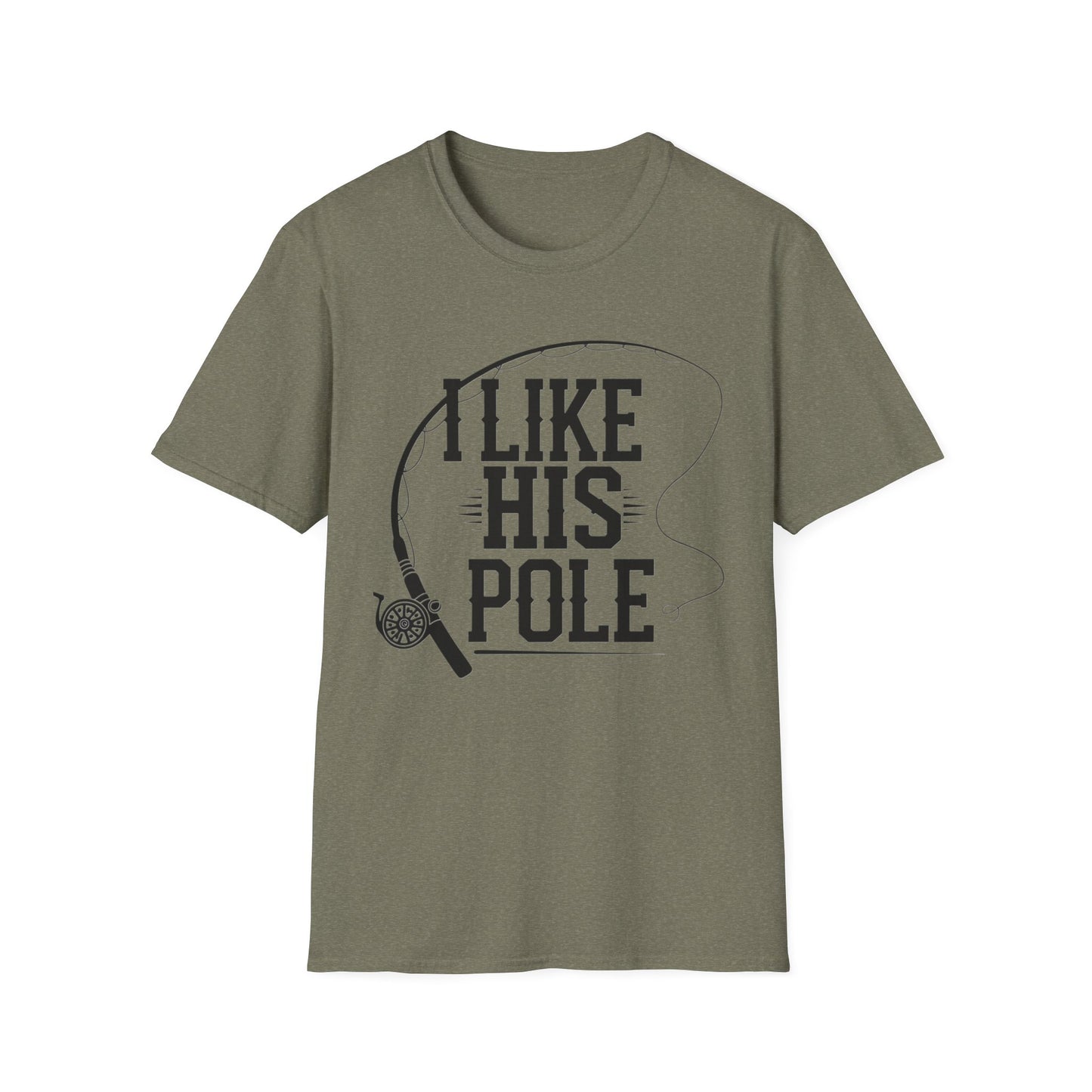 Funny Fishing T-Shirt - "I Like His Pole" - Unisex Softstyle Tee