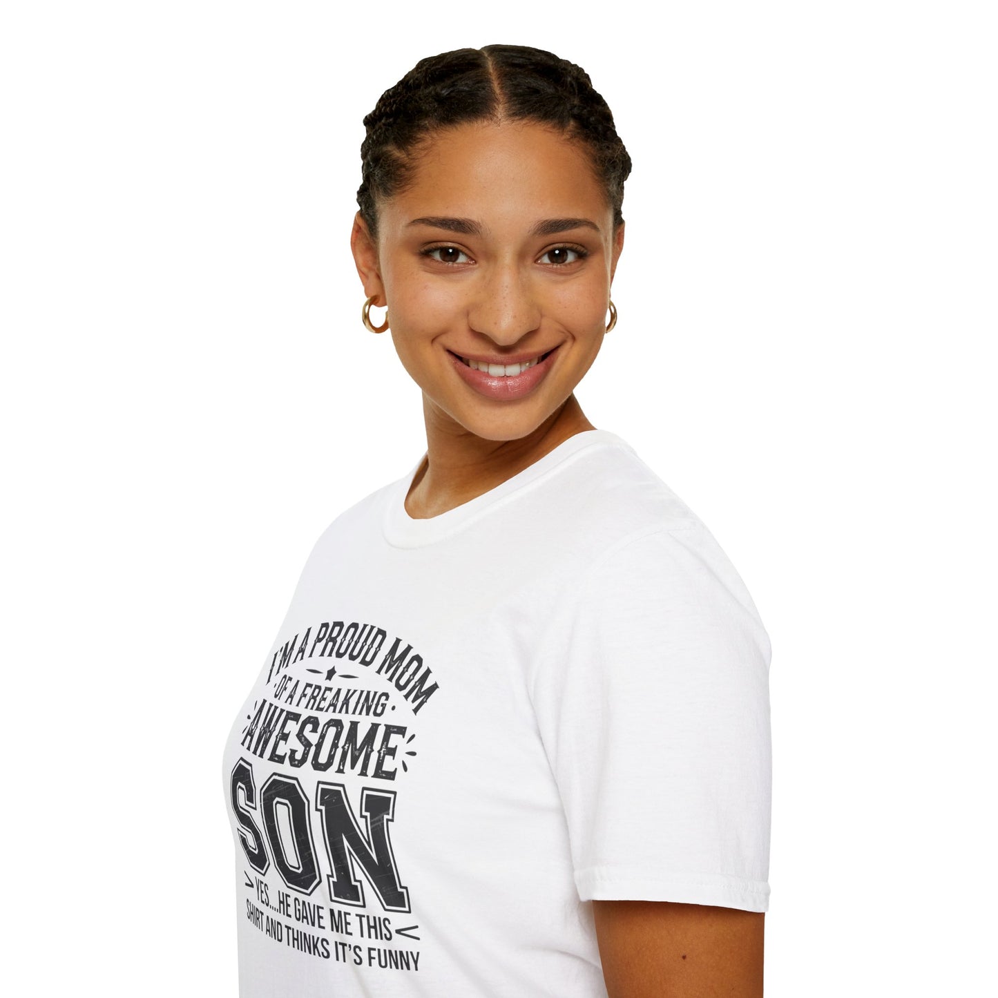 Proud Mom Tee, Fun Gift for Moms, Mother's Day Shirt, Family Humor Tee, Unisex Softstyle T-Shirt