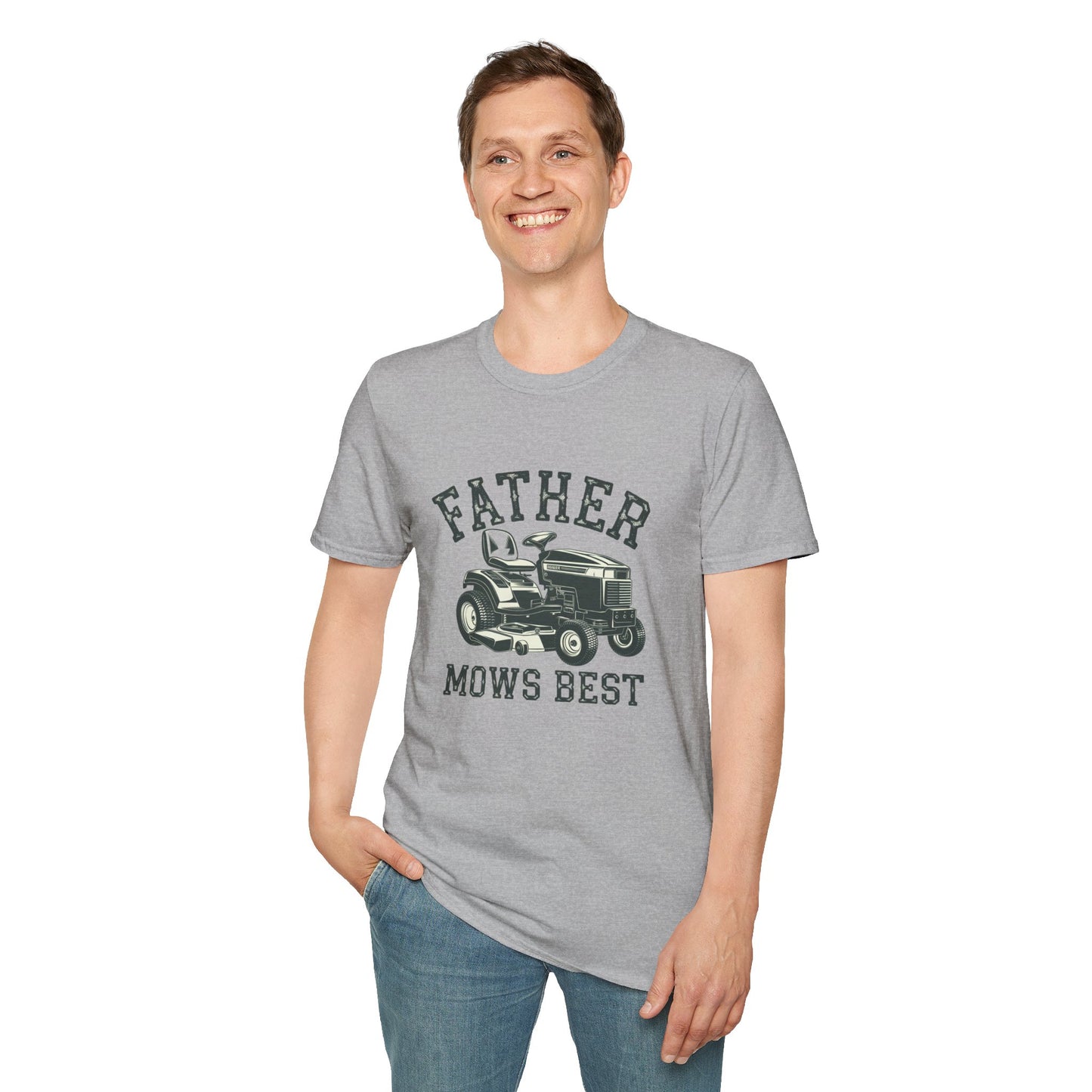 Father Mows Best Unisex Softstyle T-Shirt