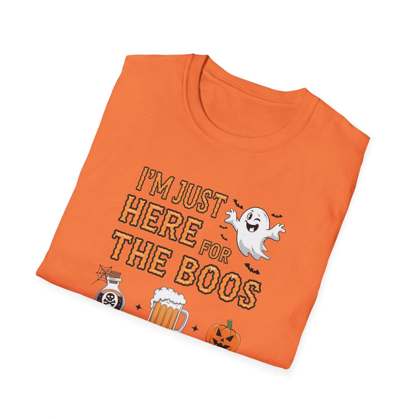 Halloween Ghost Graphic Tee, Unisex Softstyle T-Shirt, Funny Halloween Shirt, Fall Apparel, Spooky Party Outfit, Gifts for October