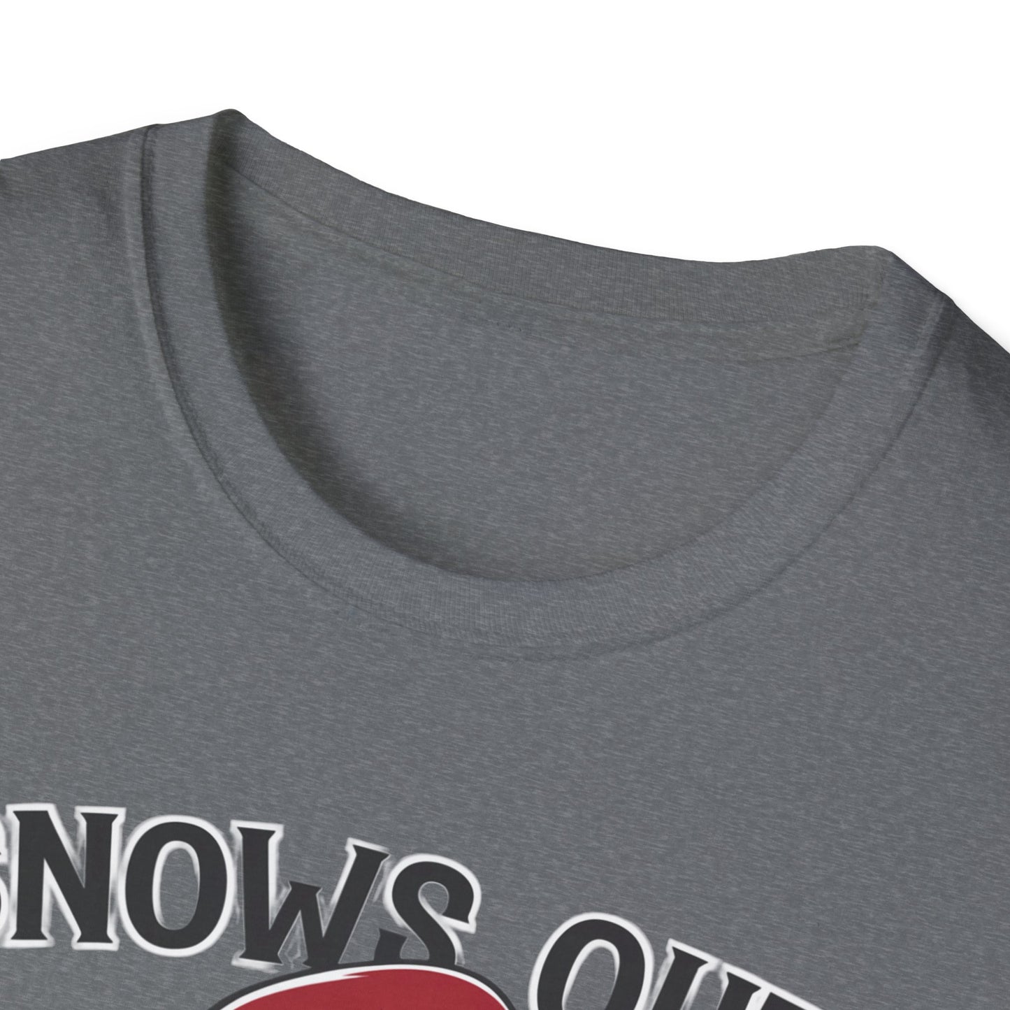 Unisex Holiday T-Shirt - "Snows Out, Hoes Out" - Funny Christmas Top, Winter Party Apparel, Gift for Friends, Casual Wear