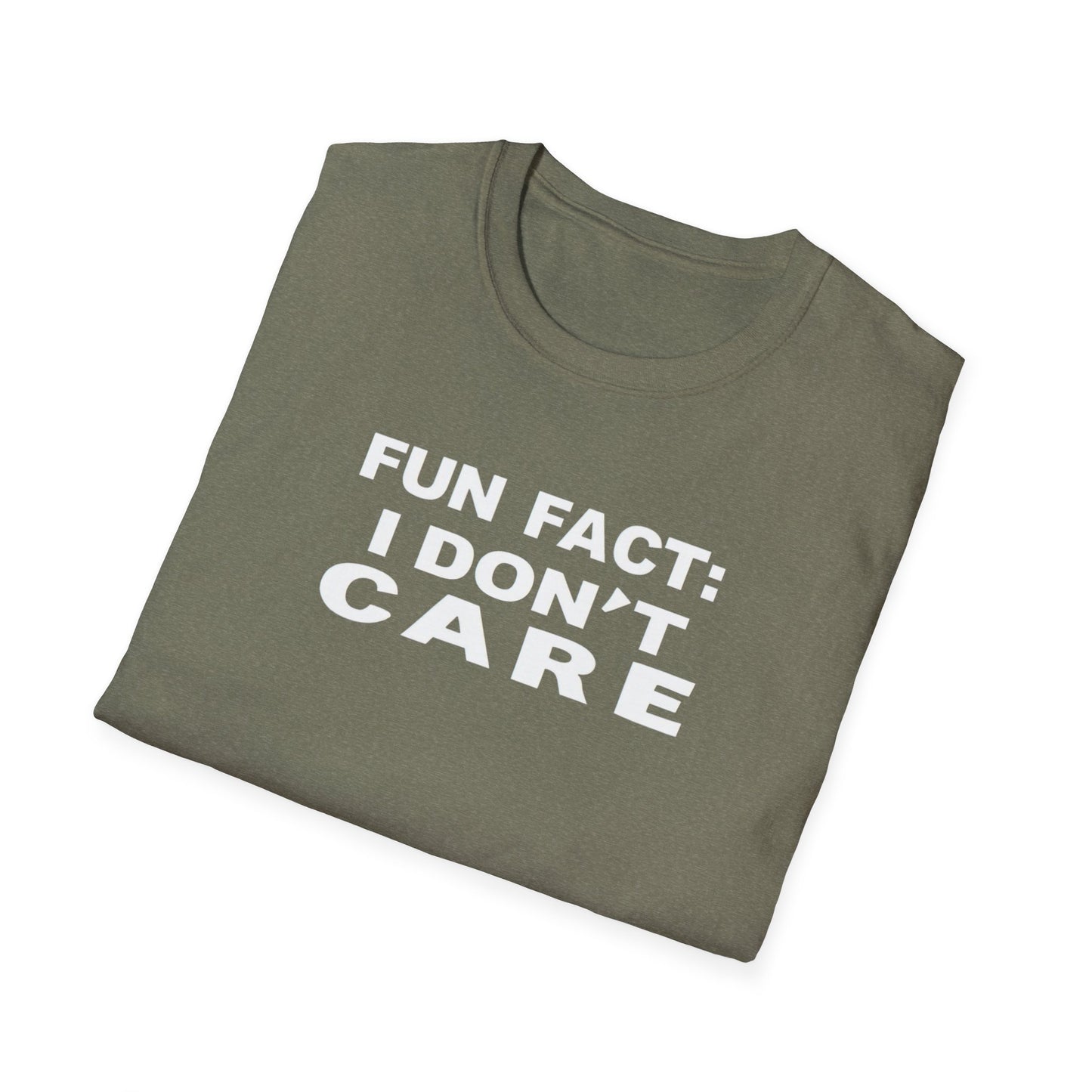 Casual Graphic Tee: Fun Fact I Don't Care, Comfy Shirt for Everyday Wear, Perfect Gift for Friends, Relaxed Style for Any Occasion