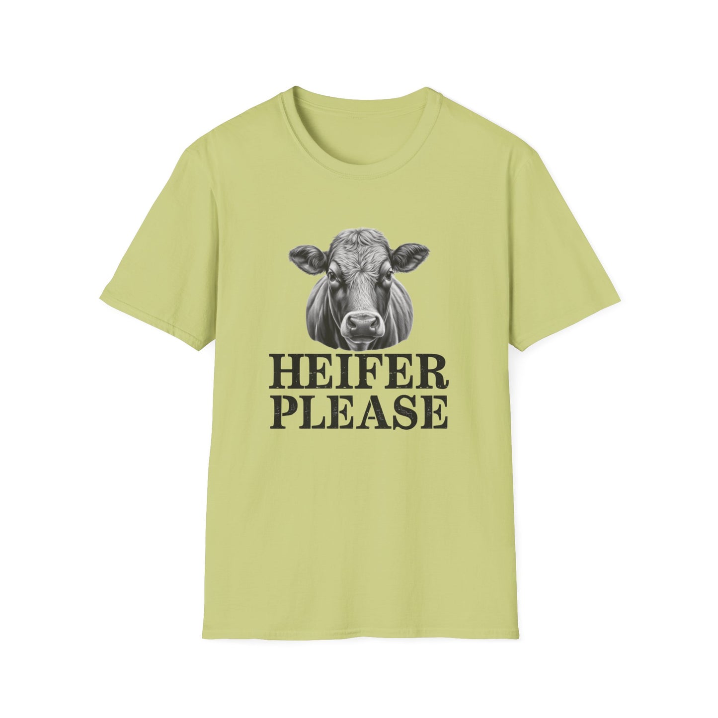 Heifer Please Unisex Softstyle T-Shirt - Fun Farm Animal Tee for Animal Lovers