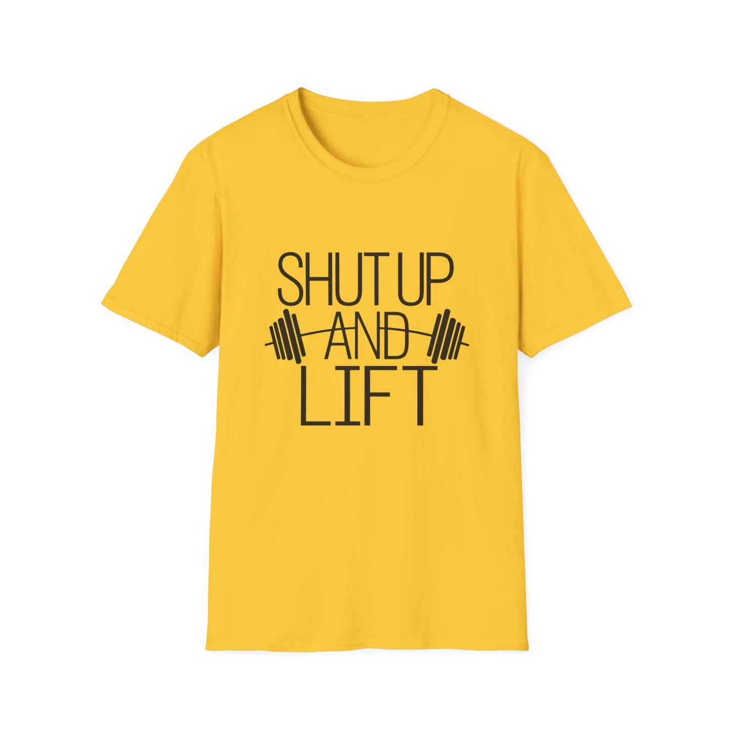 Fitness Motivation T-Shirt - "Shut Up and Lift" - Unisex Softstyle Tee for Gym Enthusiasts