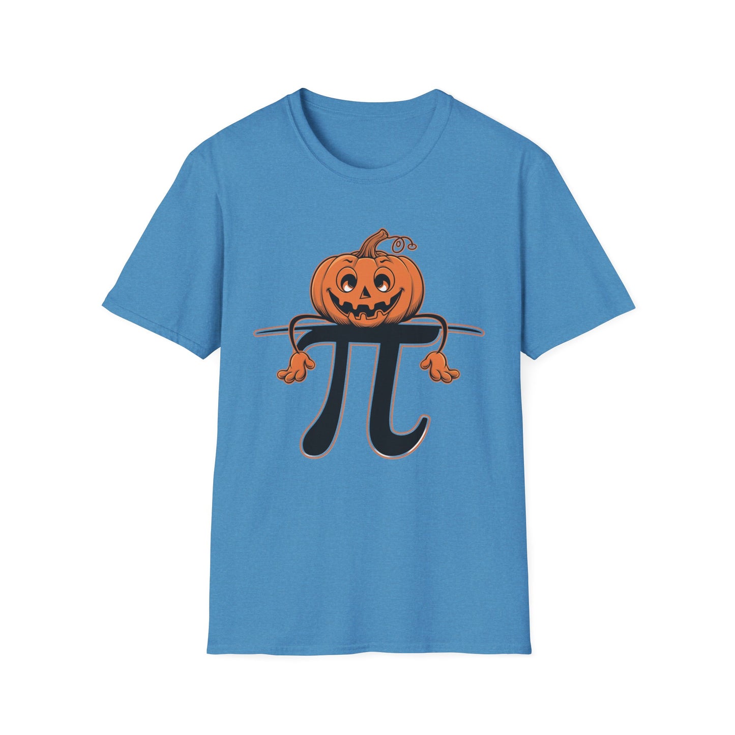Funny Pumpkin Pi Unisex Softstyle T-Shirt - Halloween Tee, Math Lover Shirt, Fall Apparel, Seasonal Gift, Casual Outfit