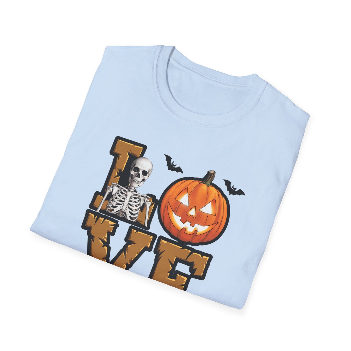 Halloween Skeleton Love T-Shirt, Spooky Graphic Tee, Unisex Fall Apparel, Halloween Costume, Trick or Treat Shirt