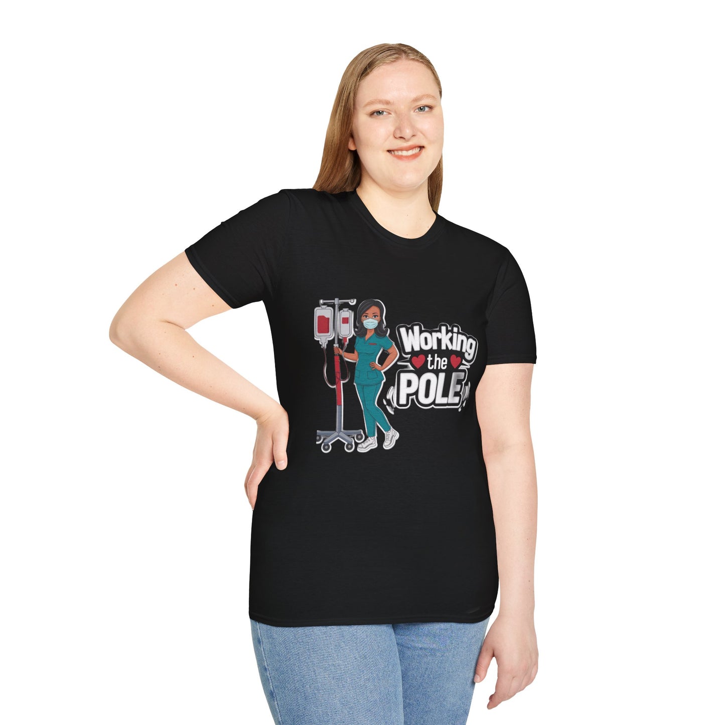 Healthcare Hero Unisex T-Shirt - Working the POLE Design